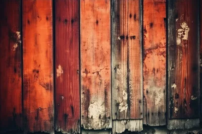 Weathered Red Painted Vertical Wooden Planks