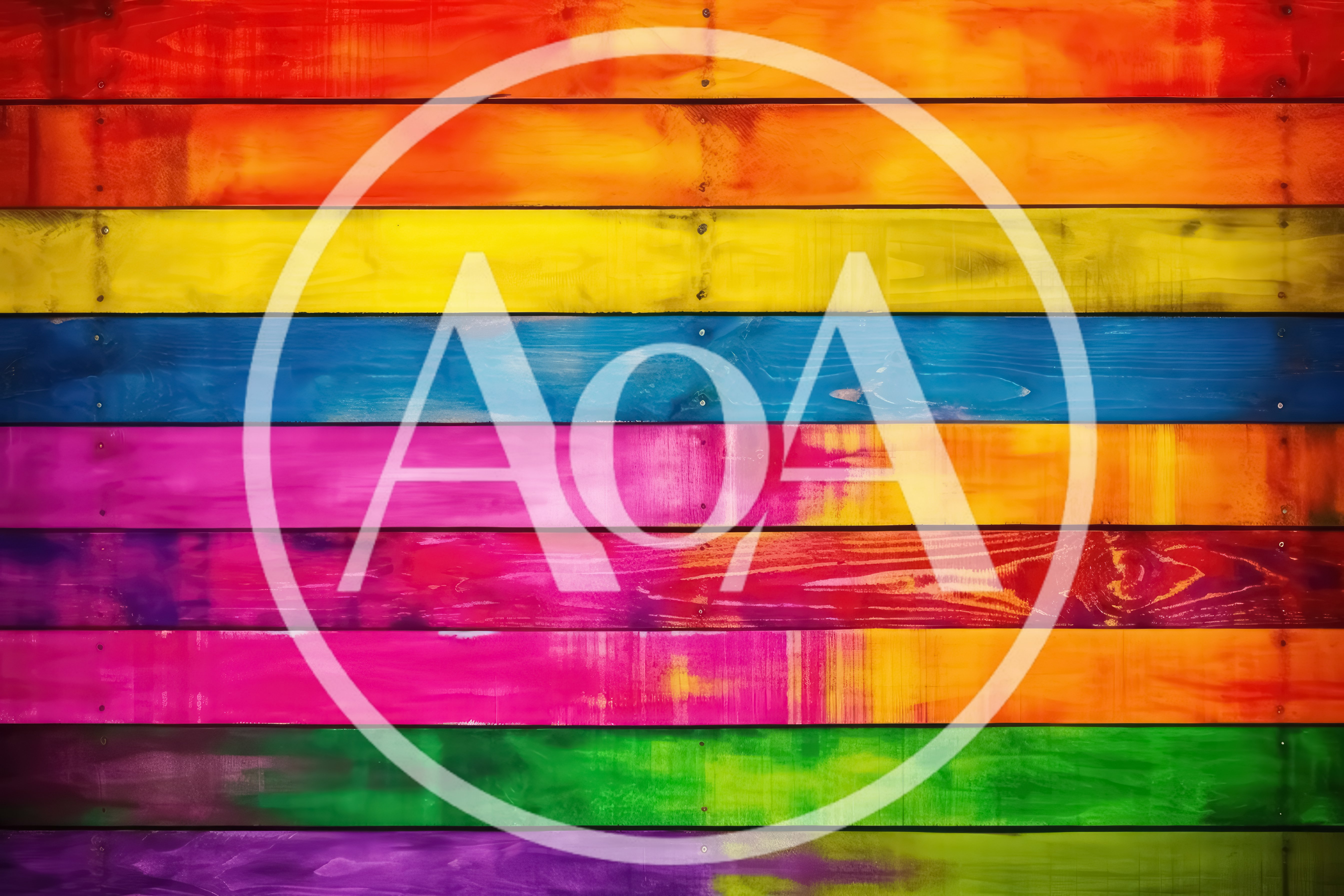 Vibrant Rainbow Painted Wooden Planks Background