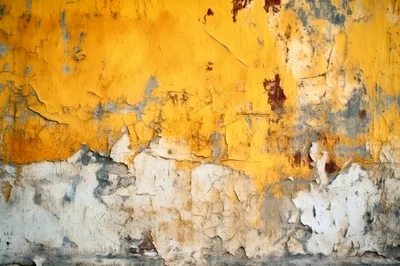 Weathered Yellow Painted Concrete Wall Texture