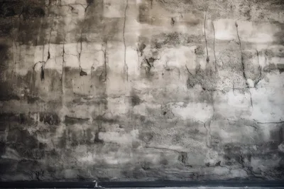 Weathered Concrete Wall With Cracks And Stains