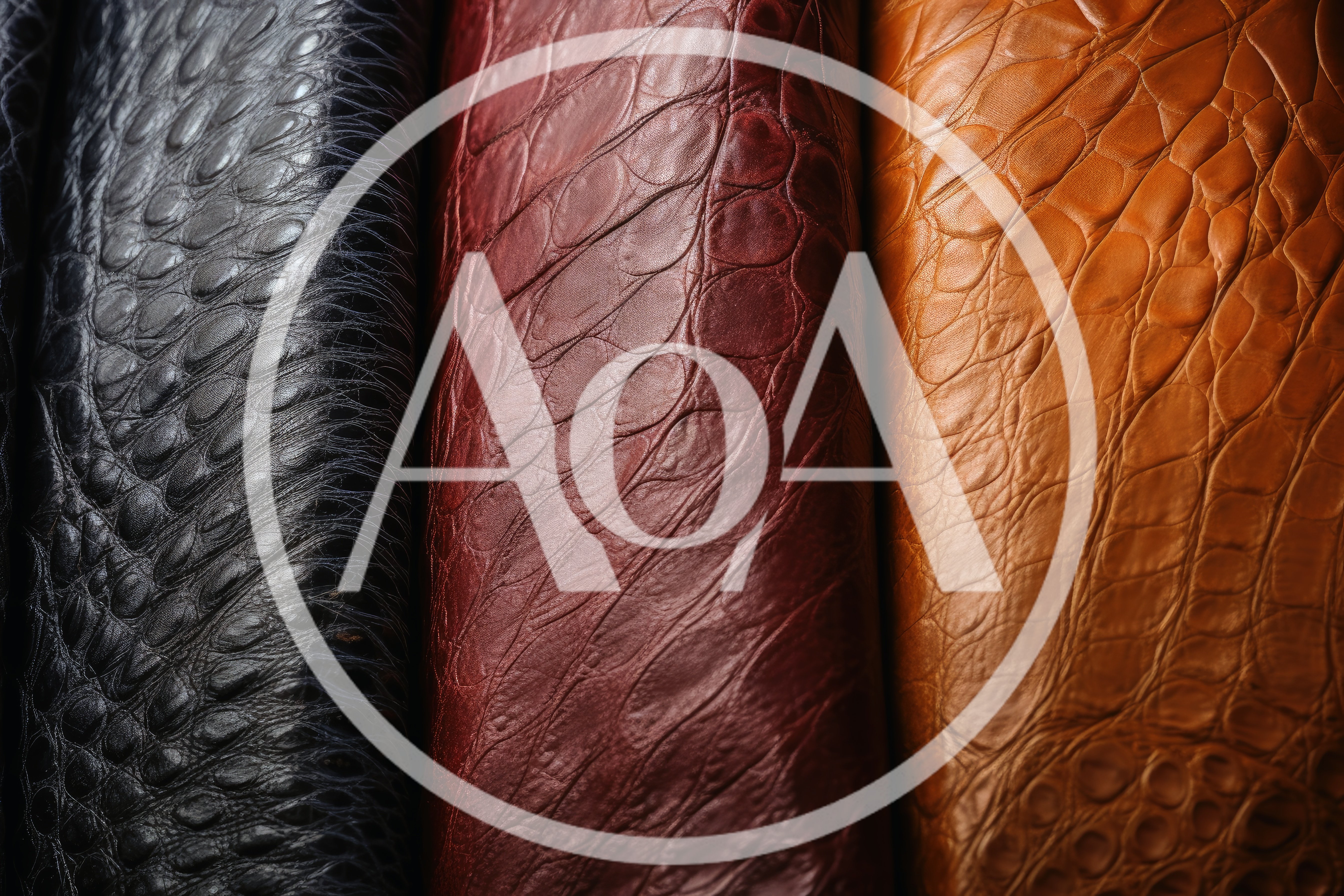 Three Rolls Of Textured Crocodile Leather Fabric