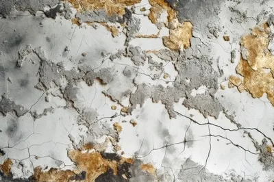 Weathered Concrete Wall With Peeling Paint Texture