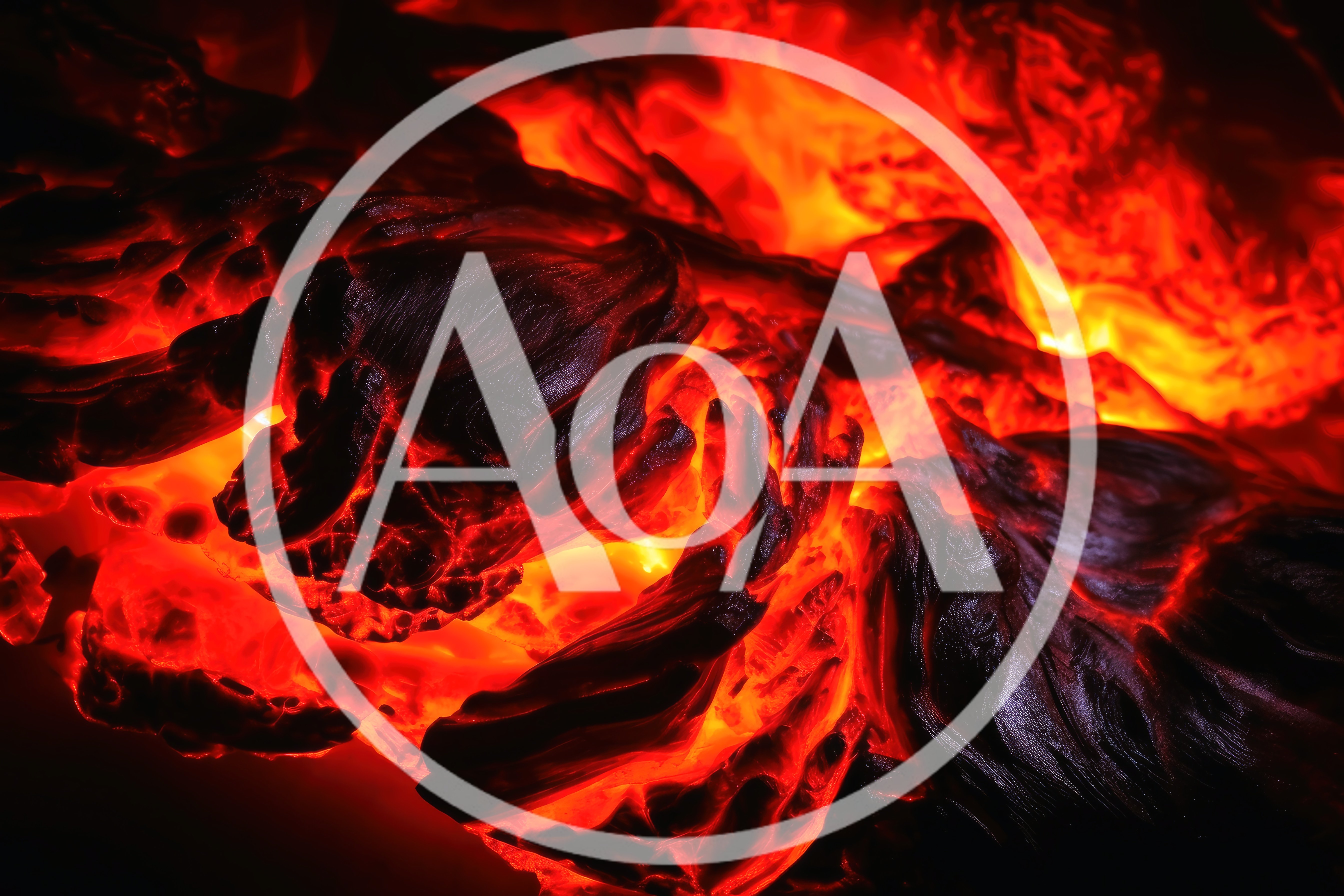 Molten Lava Flowing Over Volcanic Rock