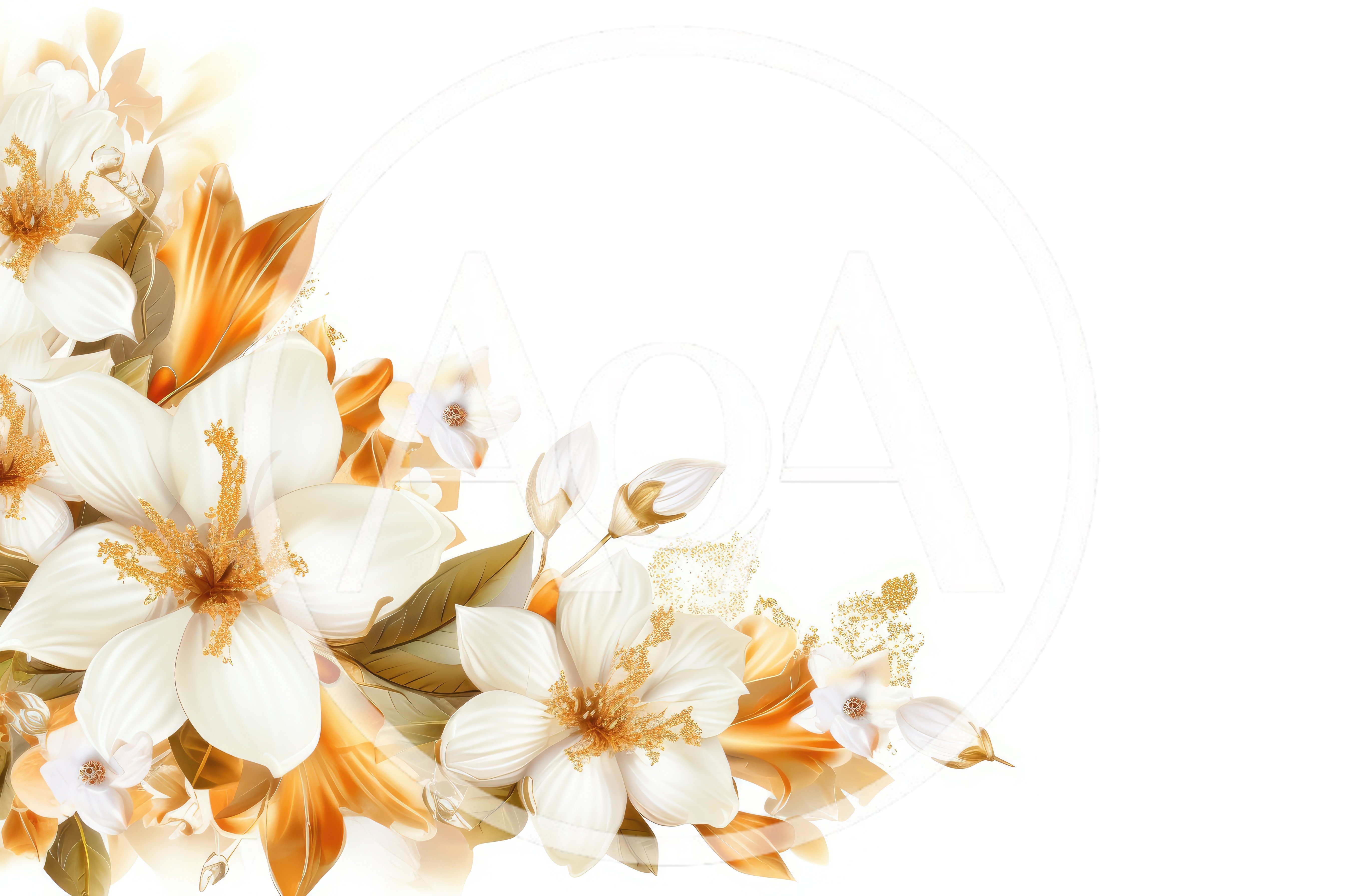 Elegant White And Gold Floral Corner Arrangement