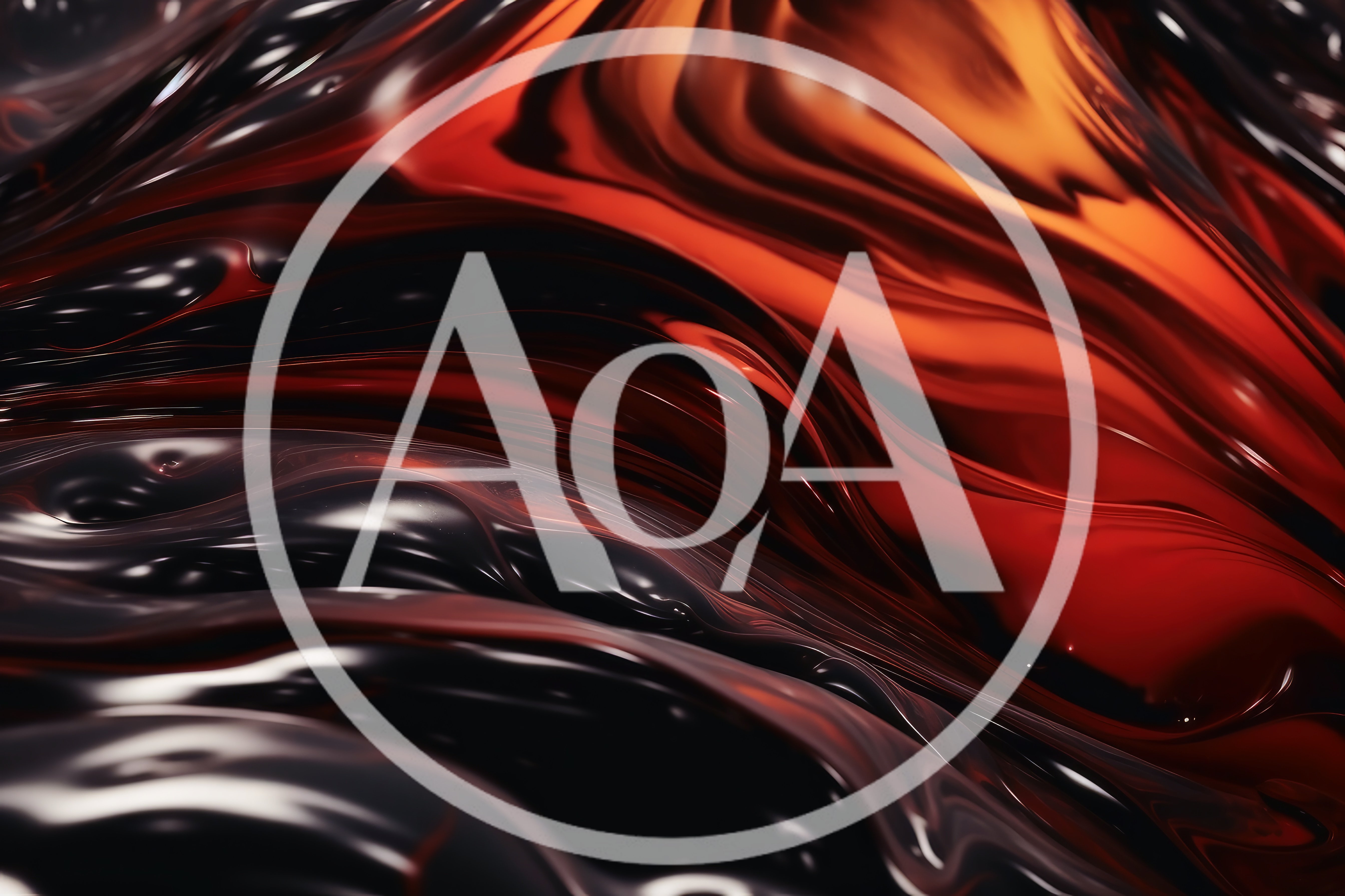 Abstract Liquid Flowing Waves in Red and Black