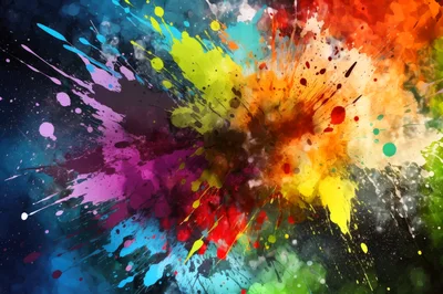 Abstract Colorful Paint Explosion Background