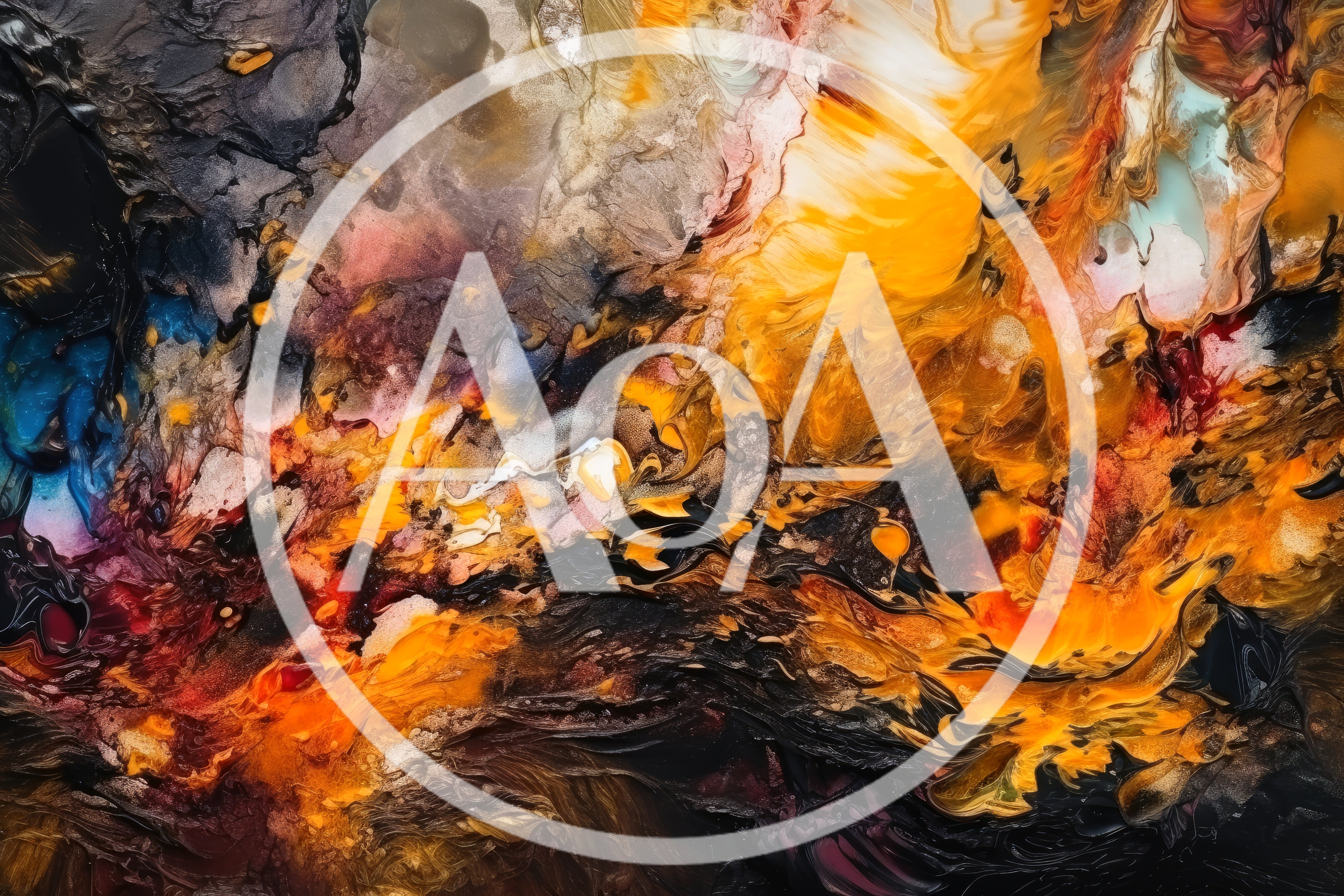 Abstract Oil Painting With Vibrant Swirling Colors