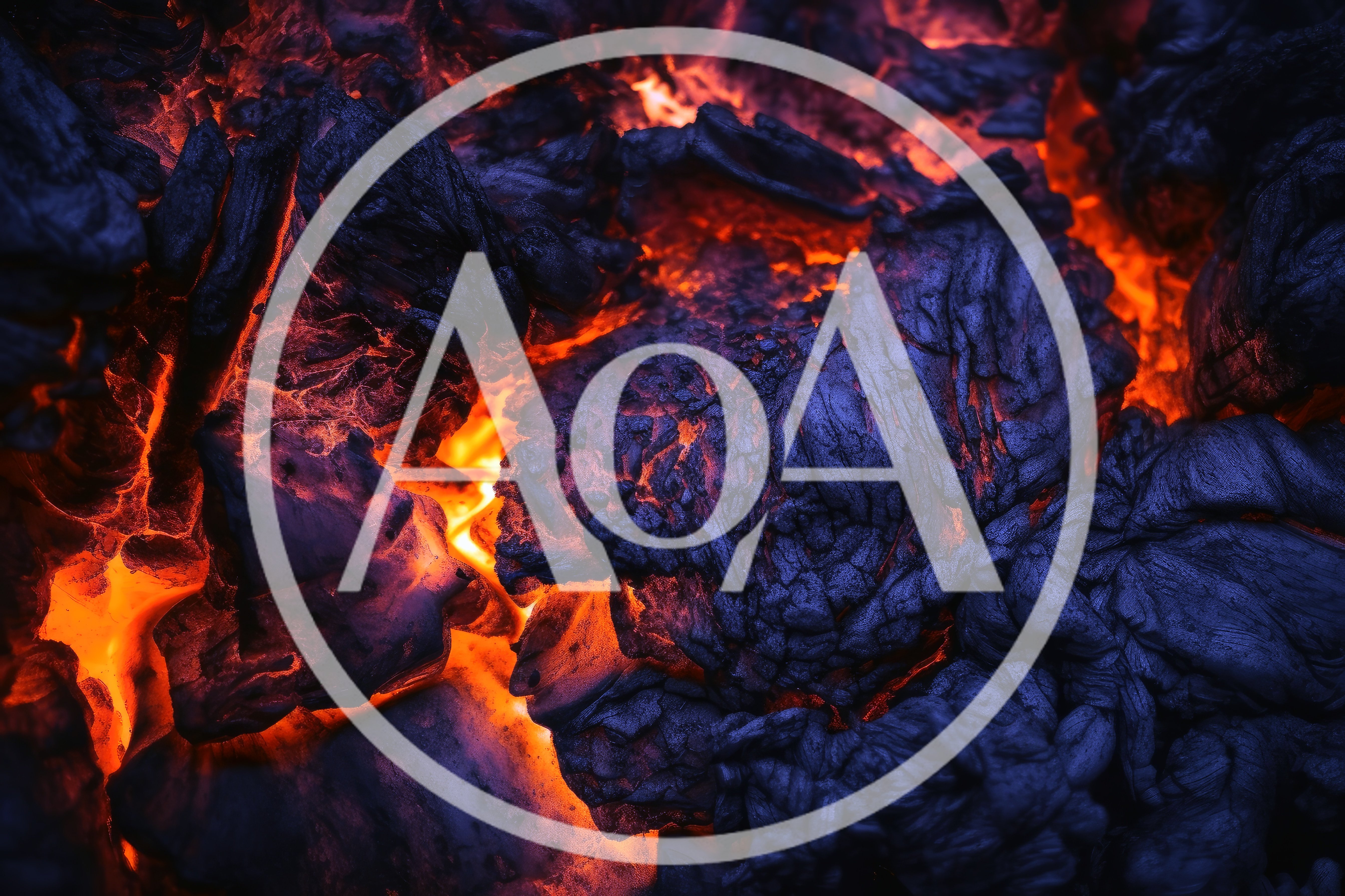 Glowing Hot Coals In A Dark Fireplace