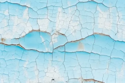 Cracked Light Blue Paint Texture On Weathered Wall