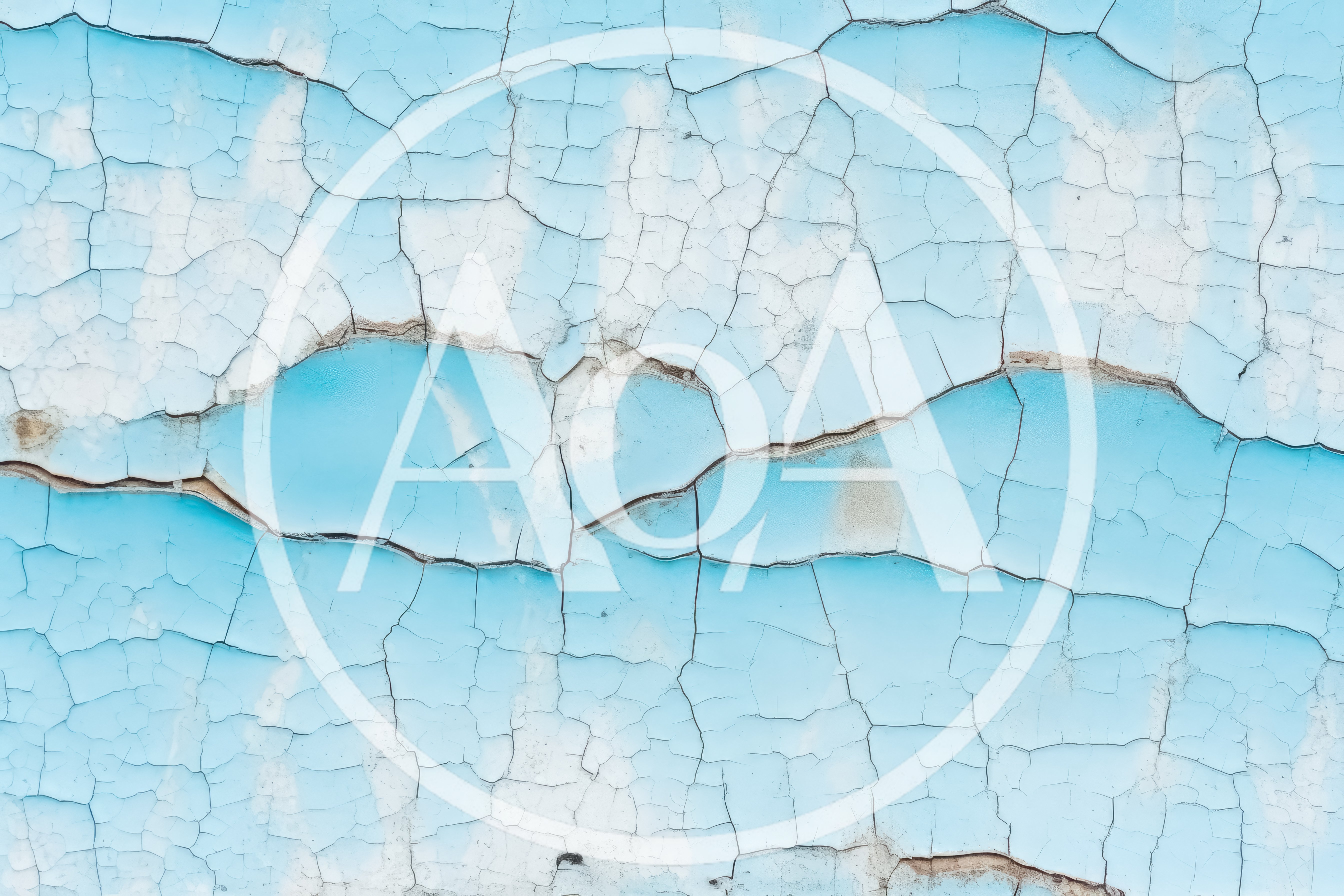 Cracked Light Blue Paint Texture On Weathered Wall