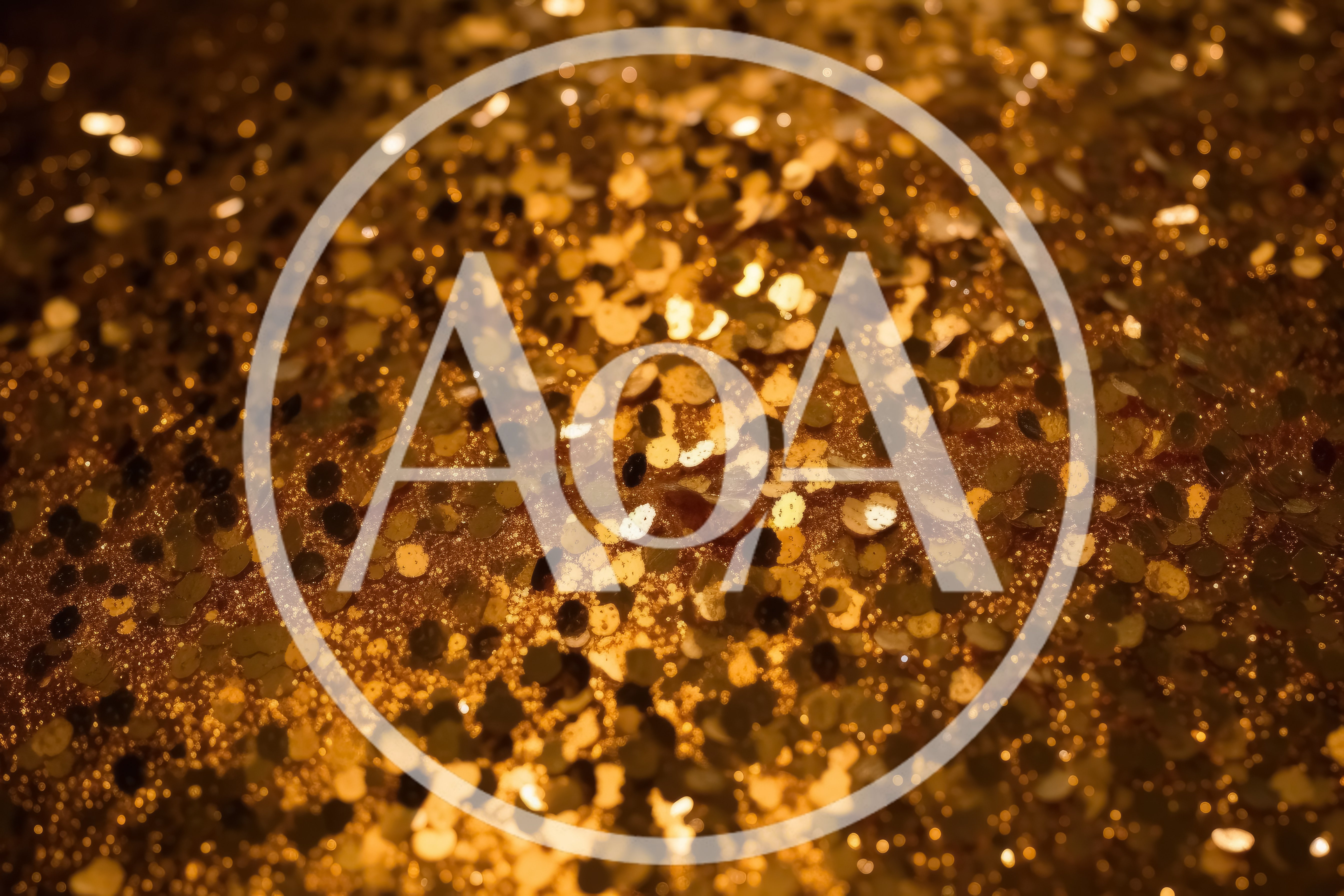 Macro Close Up Of Golden Glitter Texture