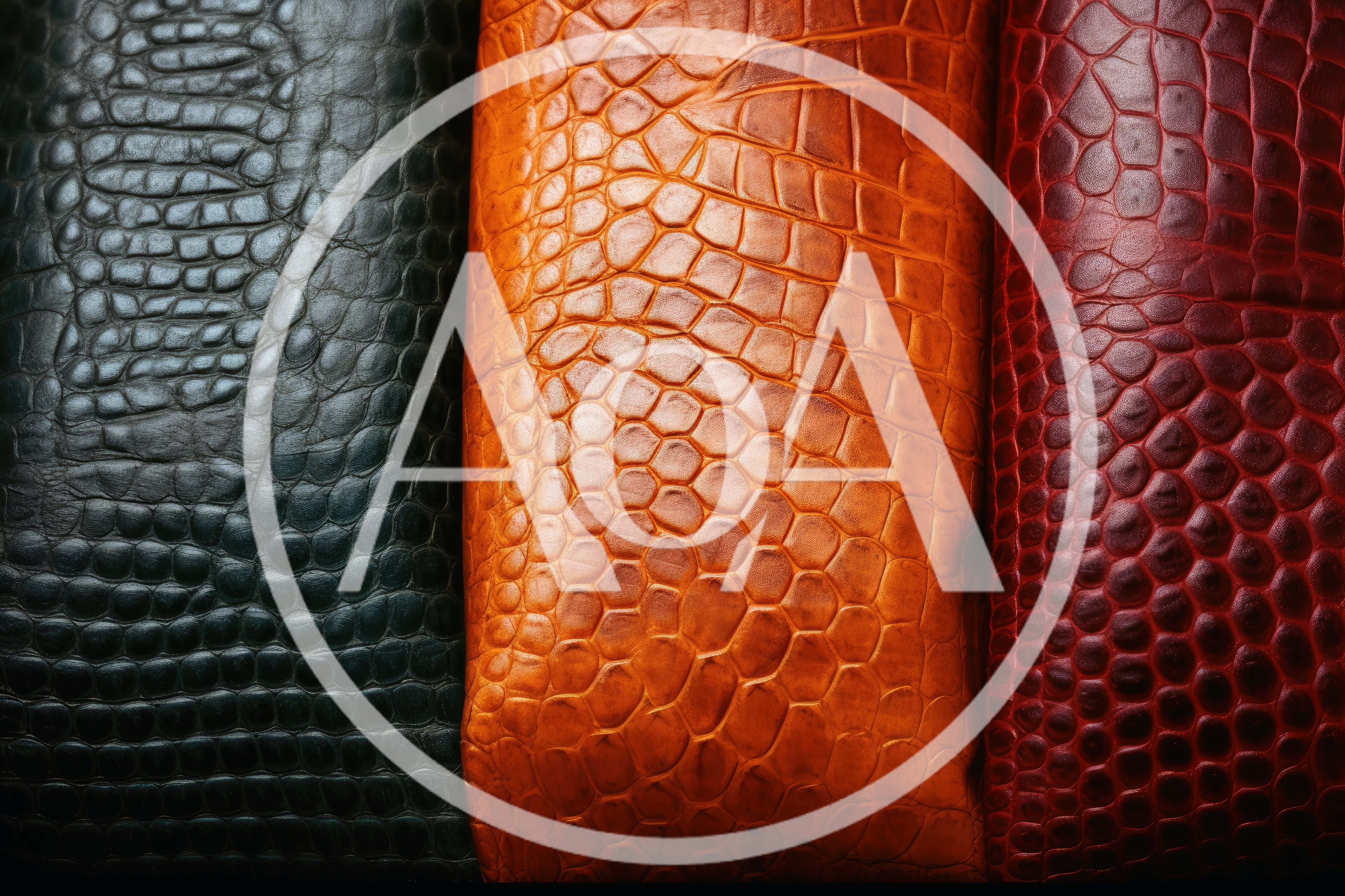 Three Strips Of Textured Crocodile Leather