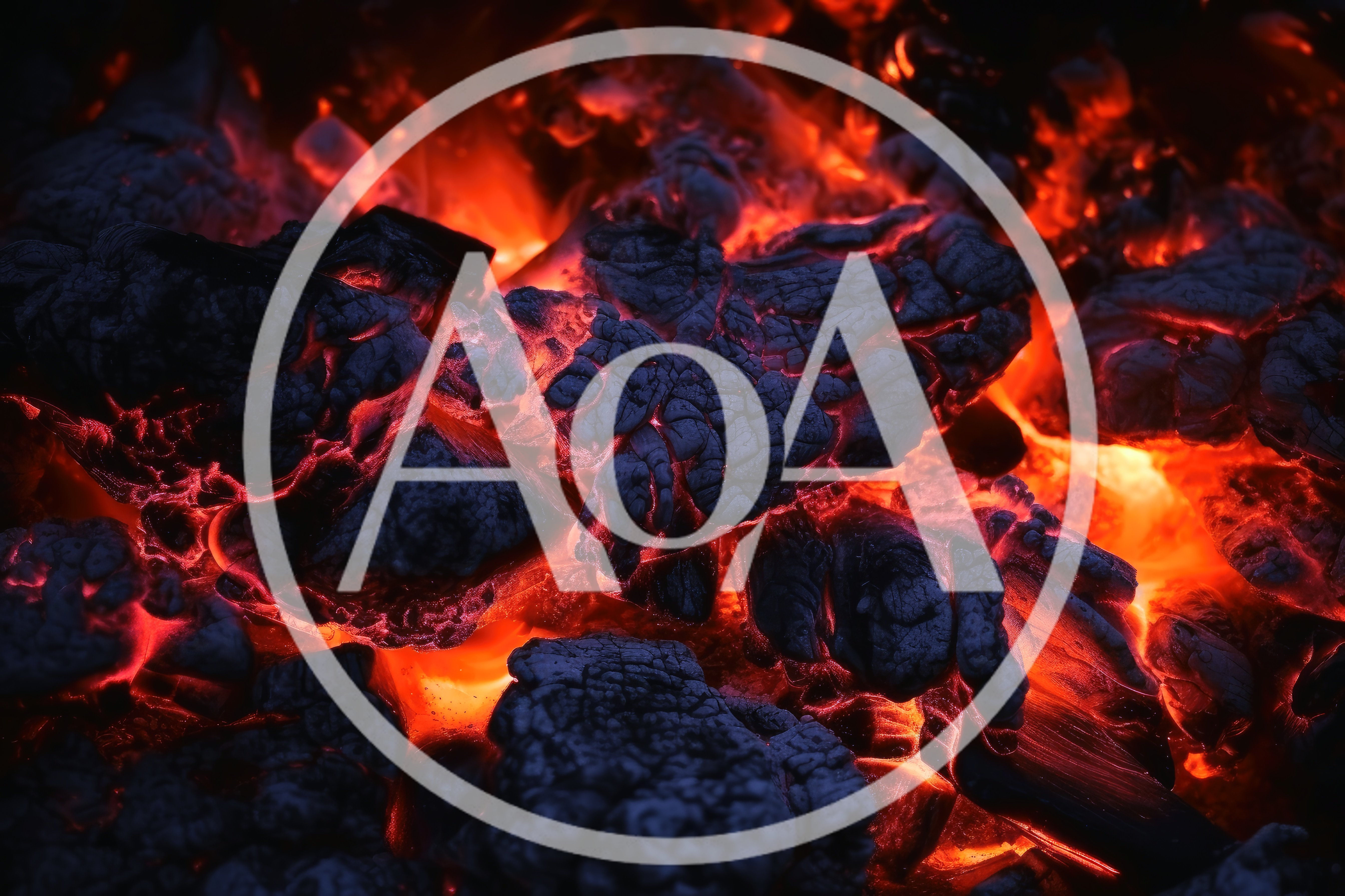 Glowing Hot Charcoal Embers In A Fireplace