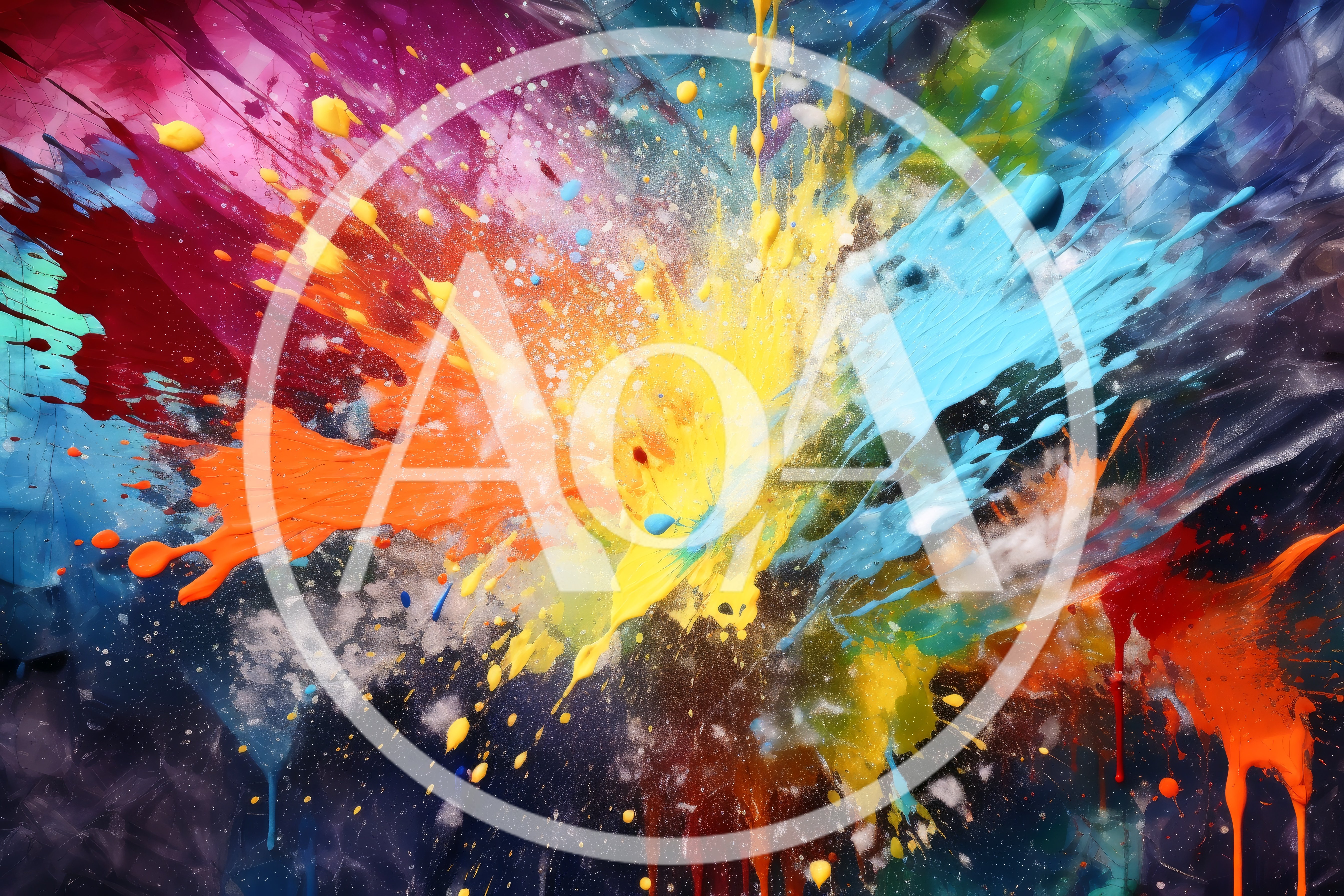 Vibrant Multi-Colored Paint Explosion Abstract Background