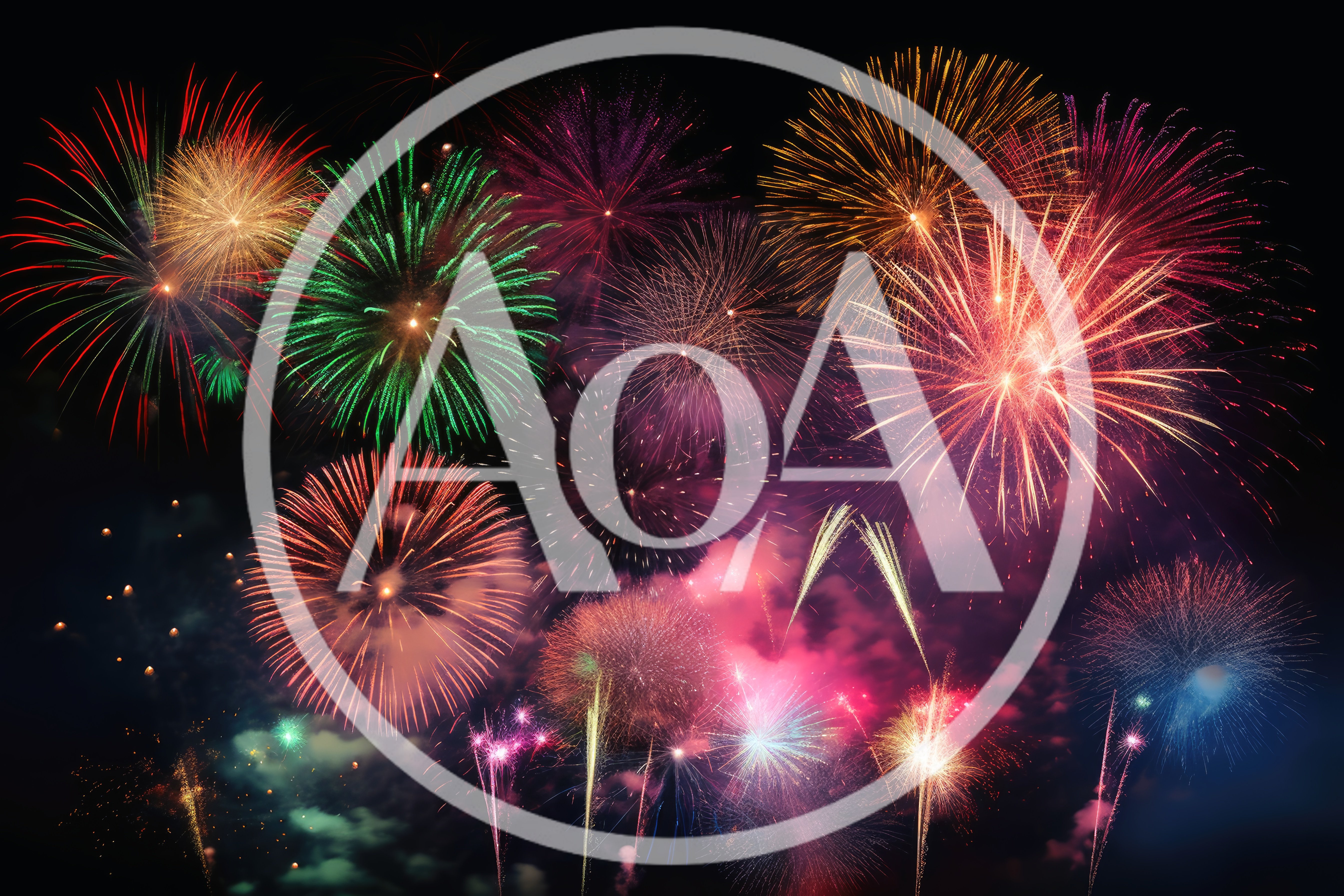 Vibrant Multi-Colored Fireworks Display Against Night Sky