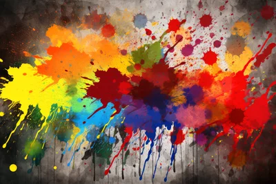 Abstract Colorful Paint Splatter Background