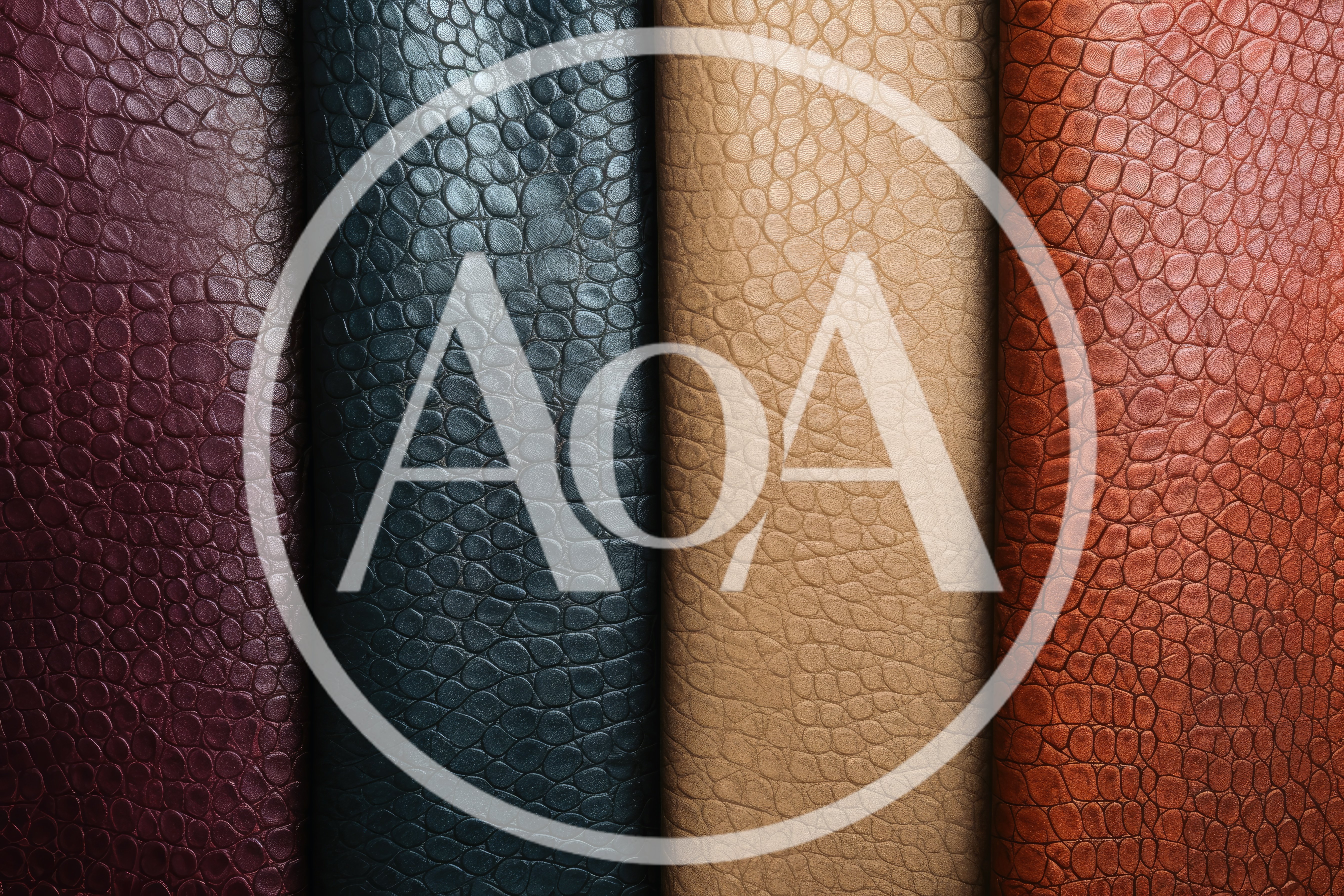 Four Rolls Of Textured Crocodile Pattern Leather