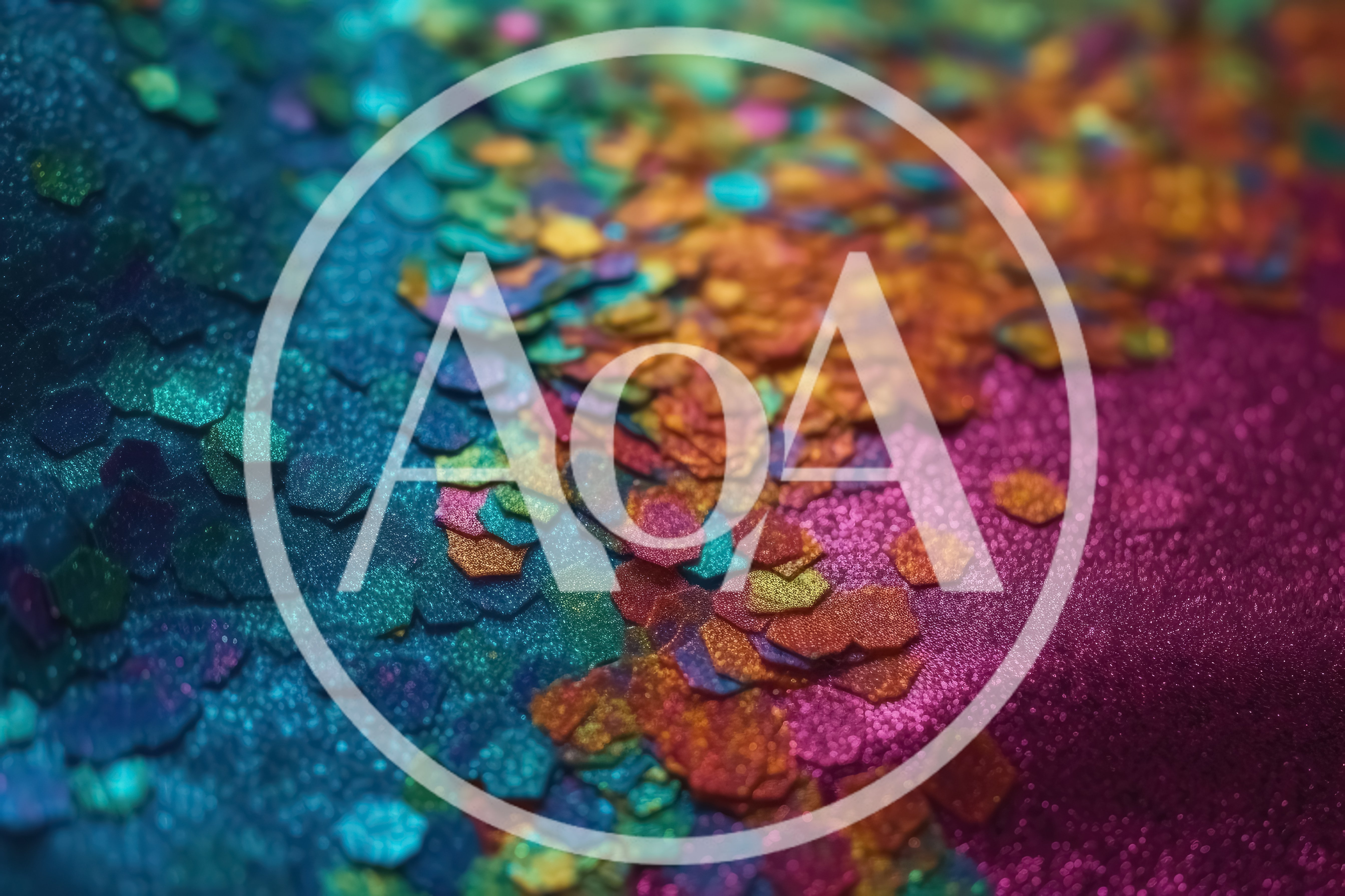 Macro Close Up Of Colorful Iridescent Glitter Particles