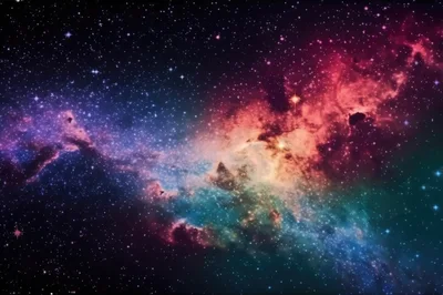 Vibrant Colorful Nebula In Deep Space