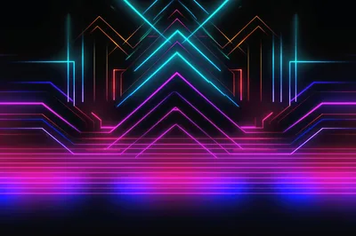 Abstract Neon Light Lines Background