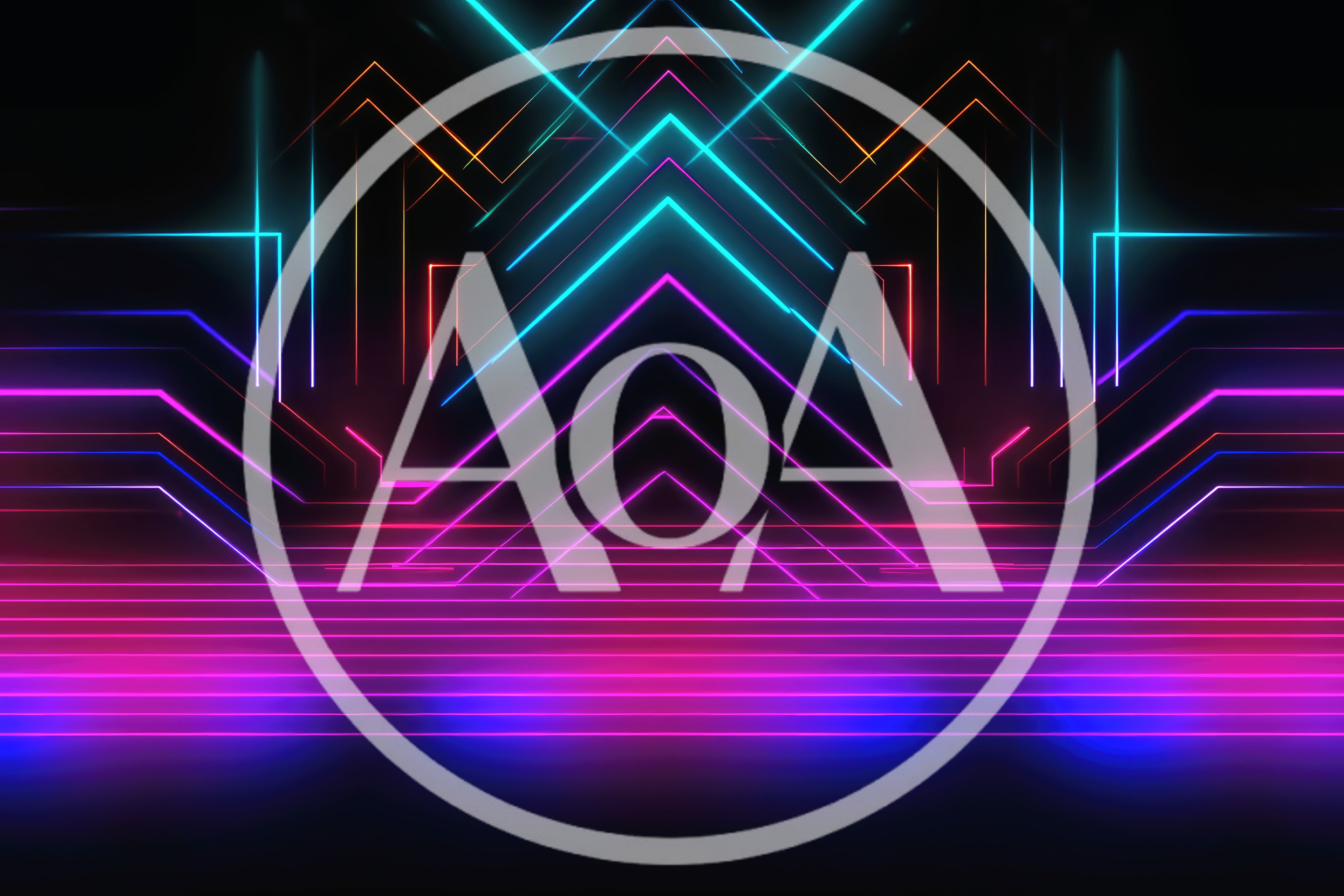 Abstract Neon Light Lines Background