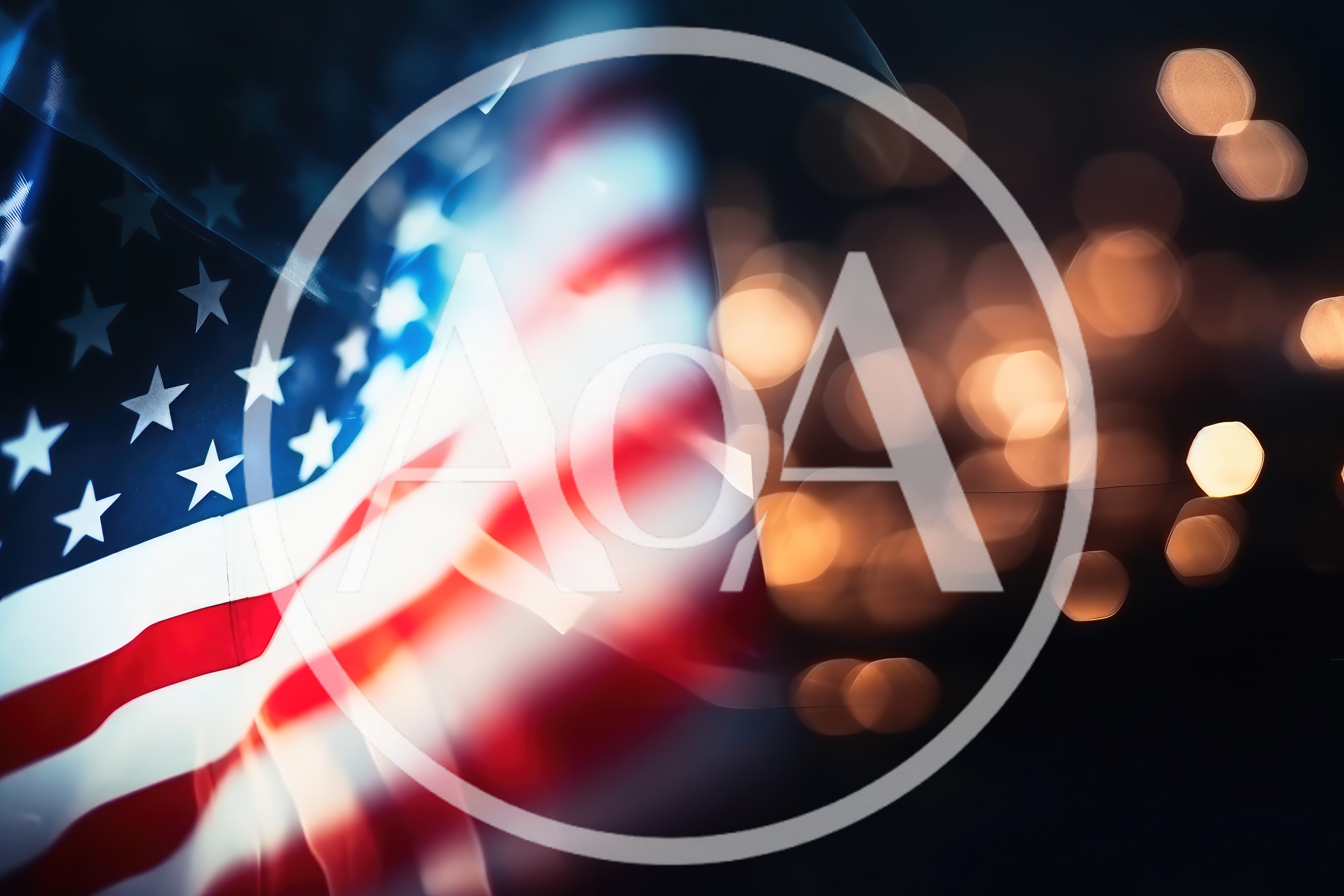 American Flag Waving With Bokeh Background