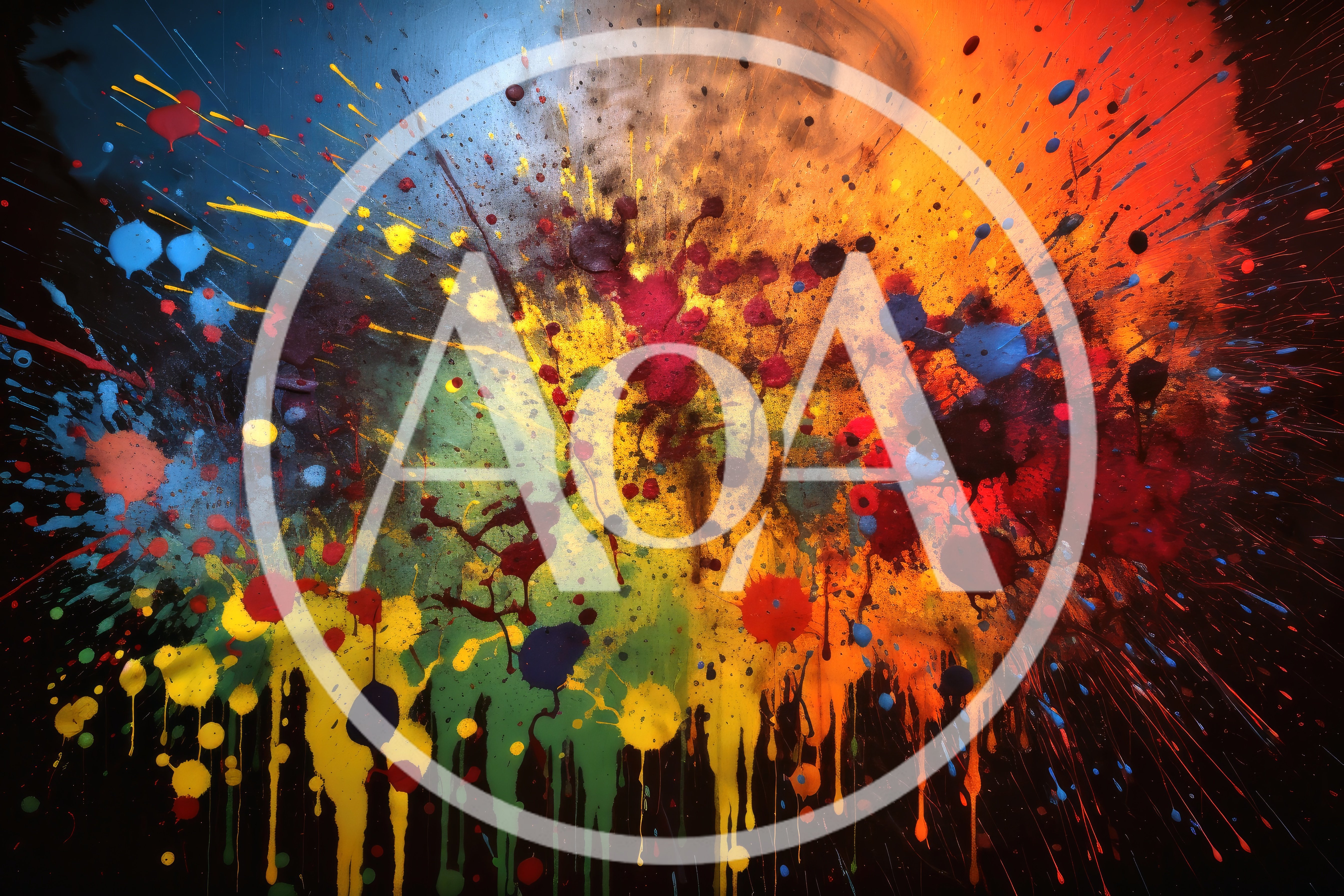 Abstract Multi-Colored Paint Splatter Background