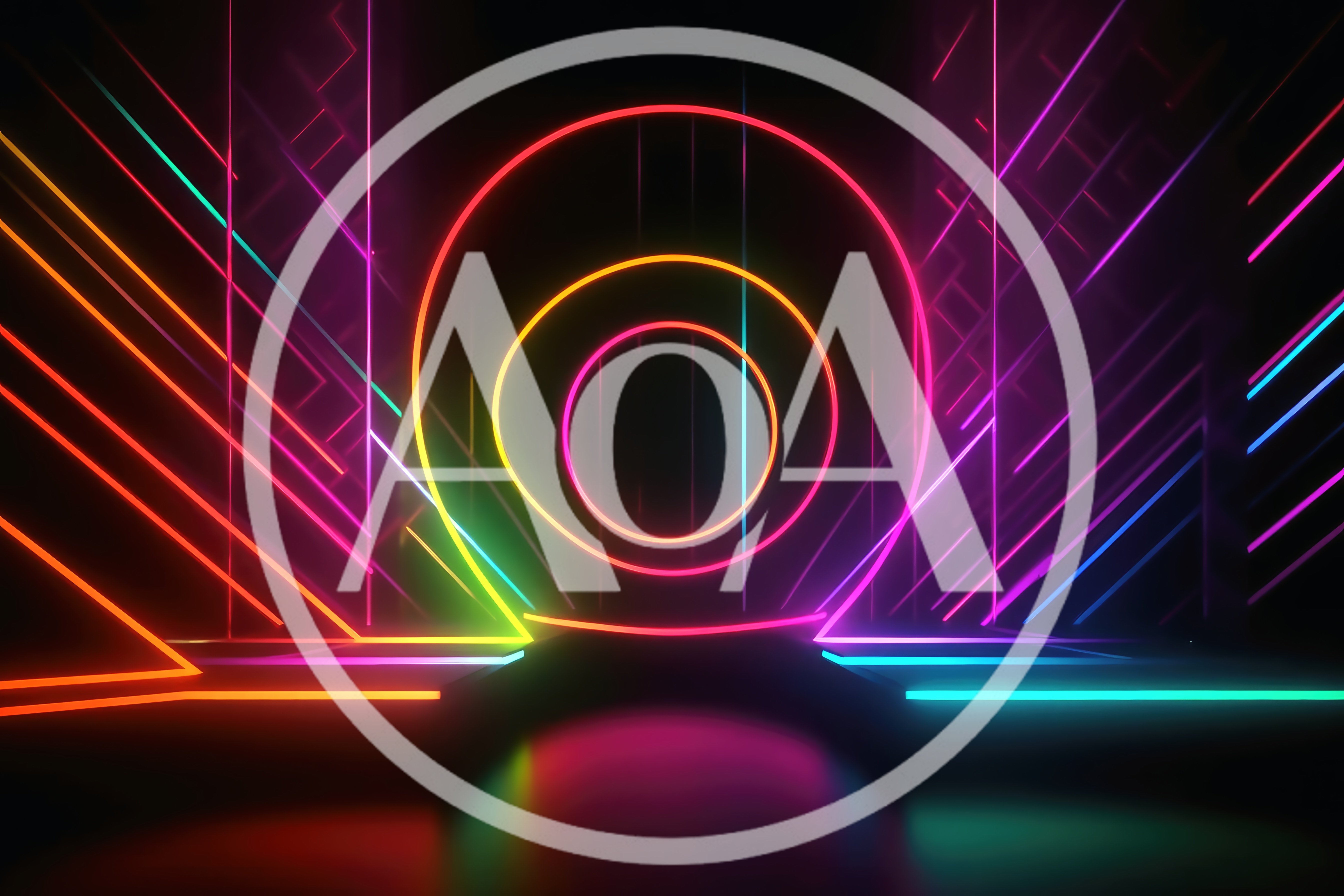 Neon Glowing Circular Portal Abstract Background