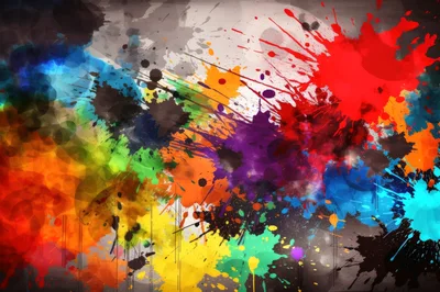 Abstract Colorful Paint Splatter Background