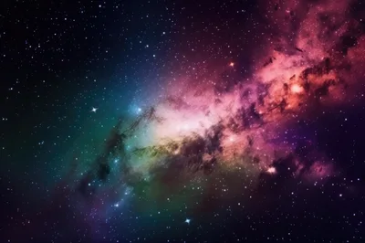 Vibrant Colorful Nebula In Deep Space