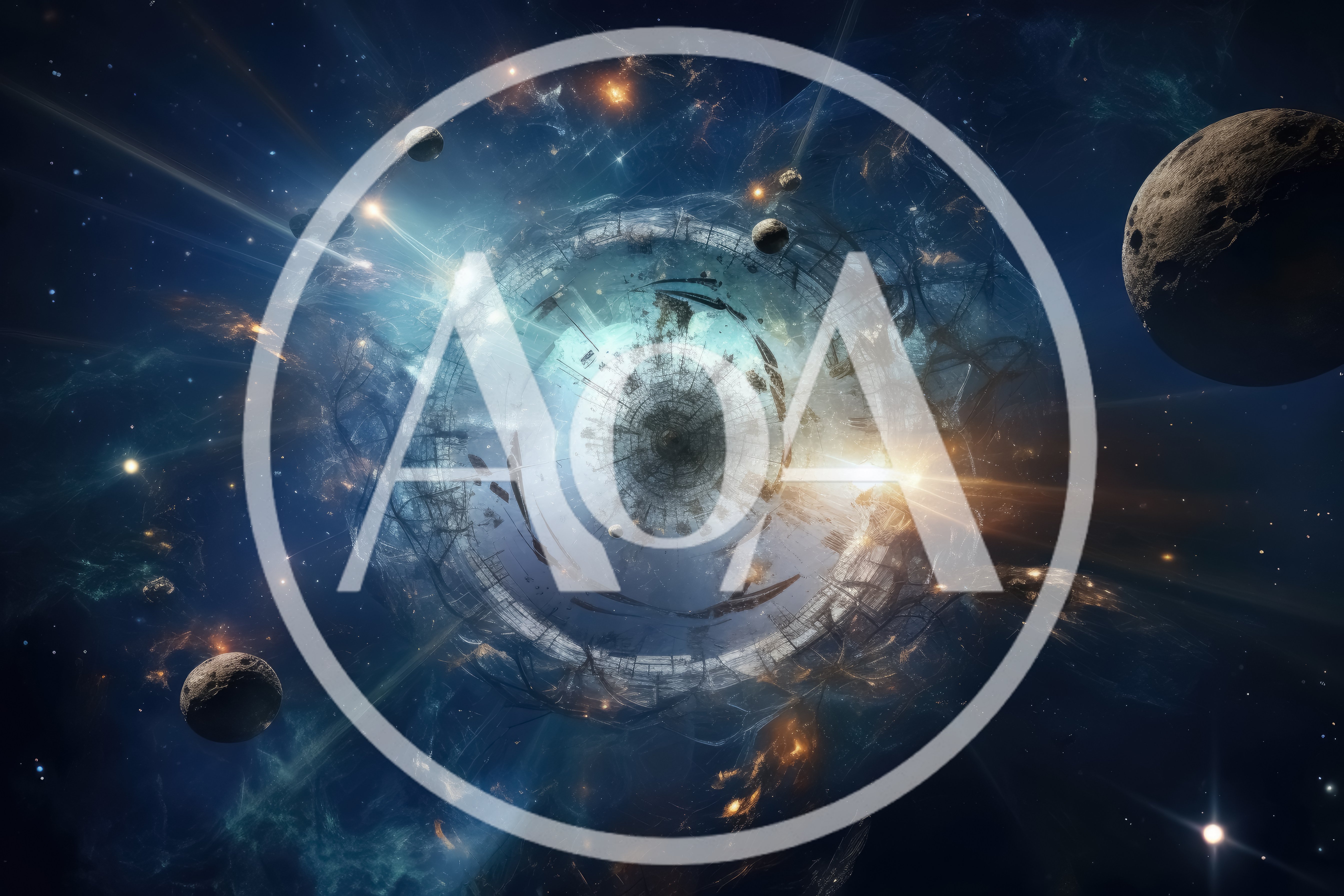 Futuristic Space Station Orbiting A Celestial Singularity