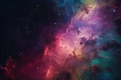 Vibrant Deep Space Nebula With Glowing Stars