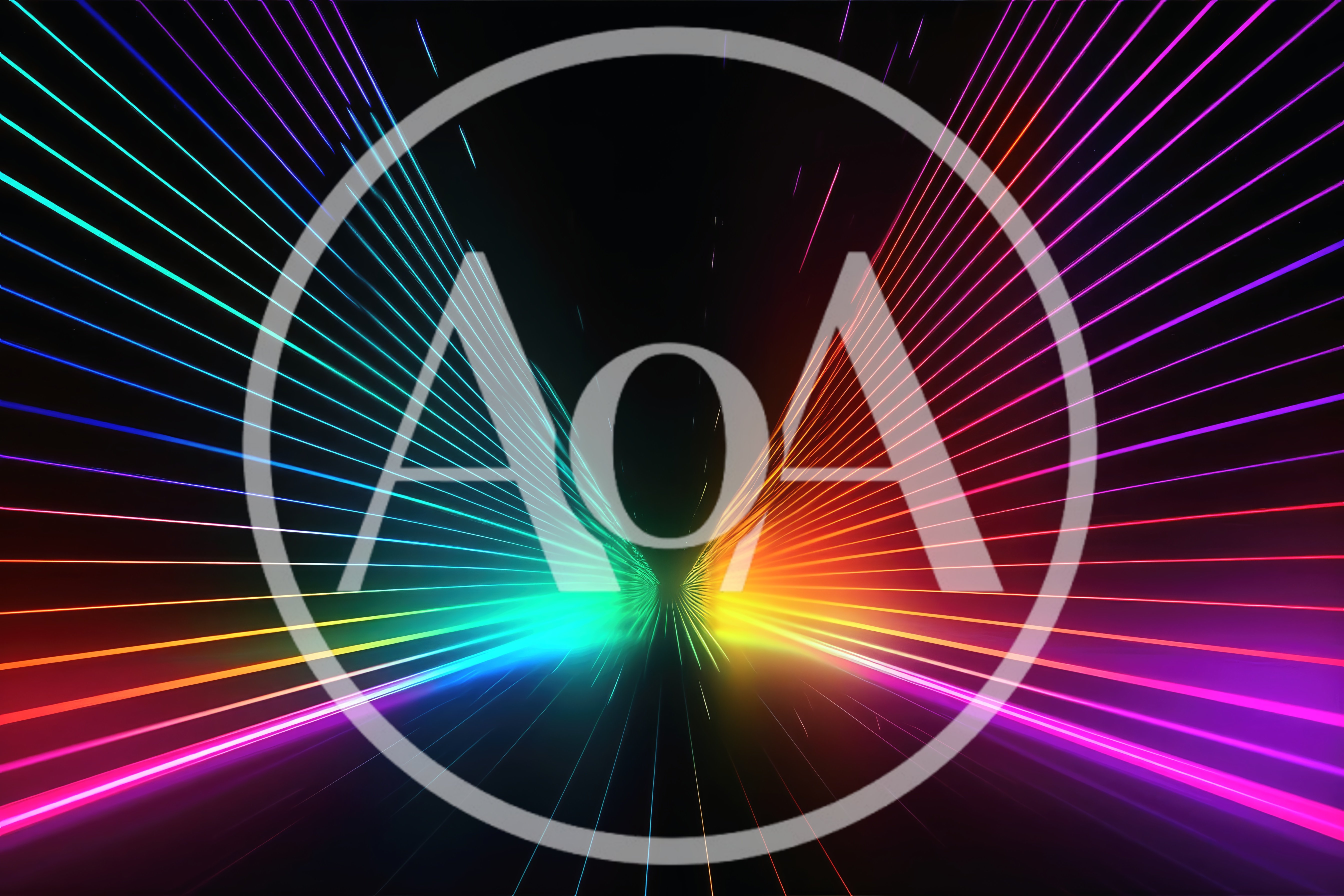 Abstract Neon Light Tunnel With Speed Lines