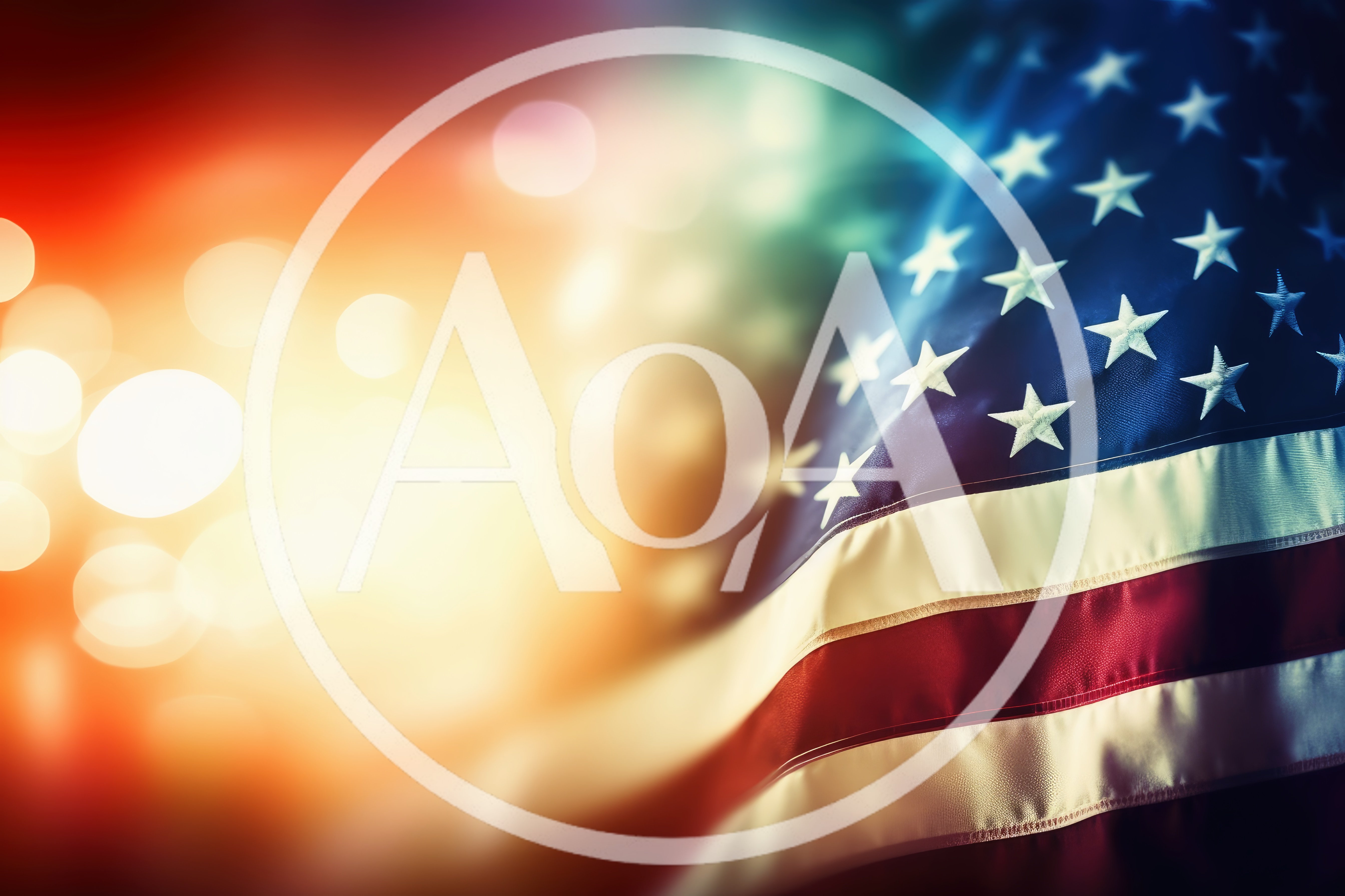 American Flag Waving With Soft Bokeh Background