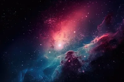 Vibrant Deep Space Nebula With Glowing Stars