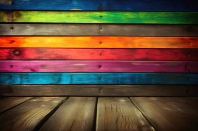 Colorful Wooden Planks Background With Rustic Floor
