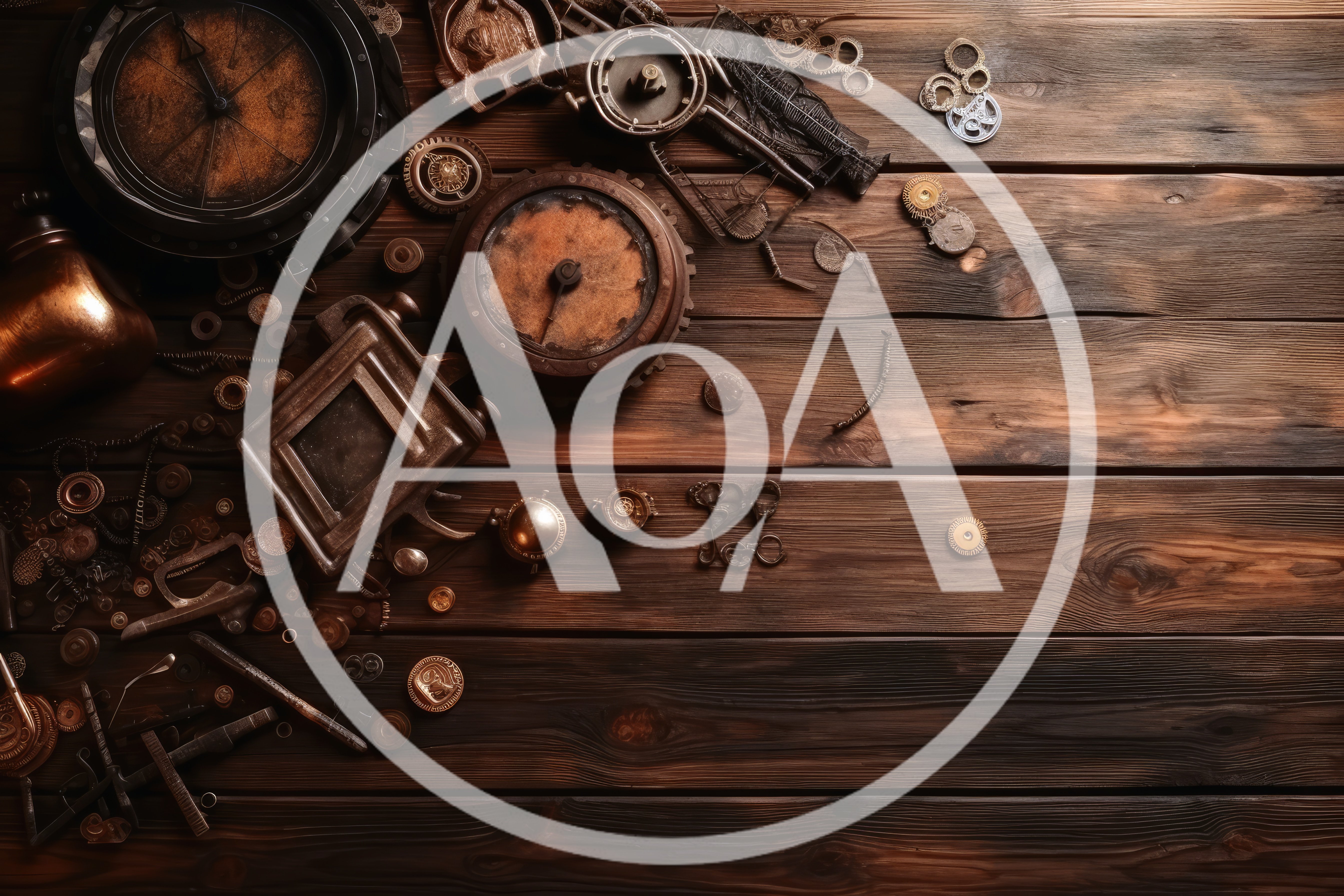 Steampunk Collection of Vintage Navigation Tools and Gears