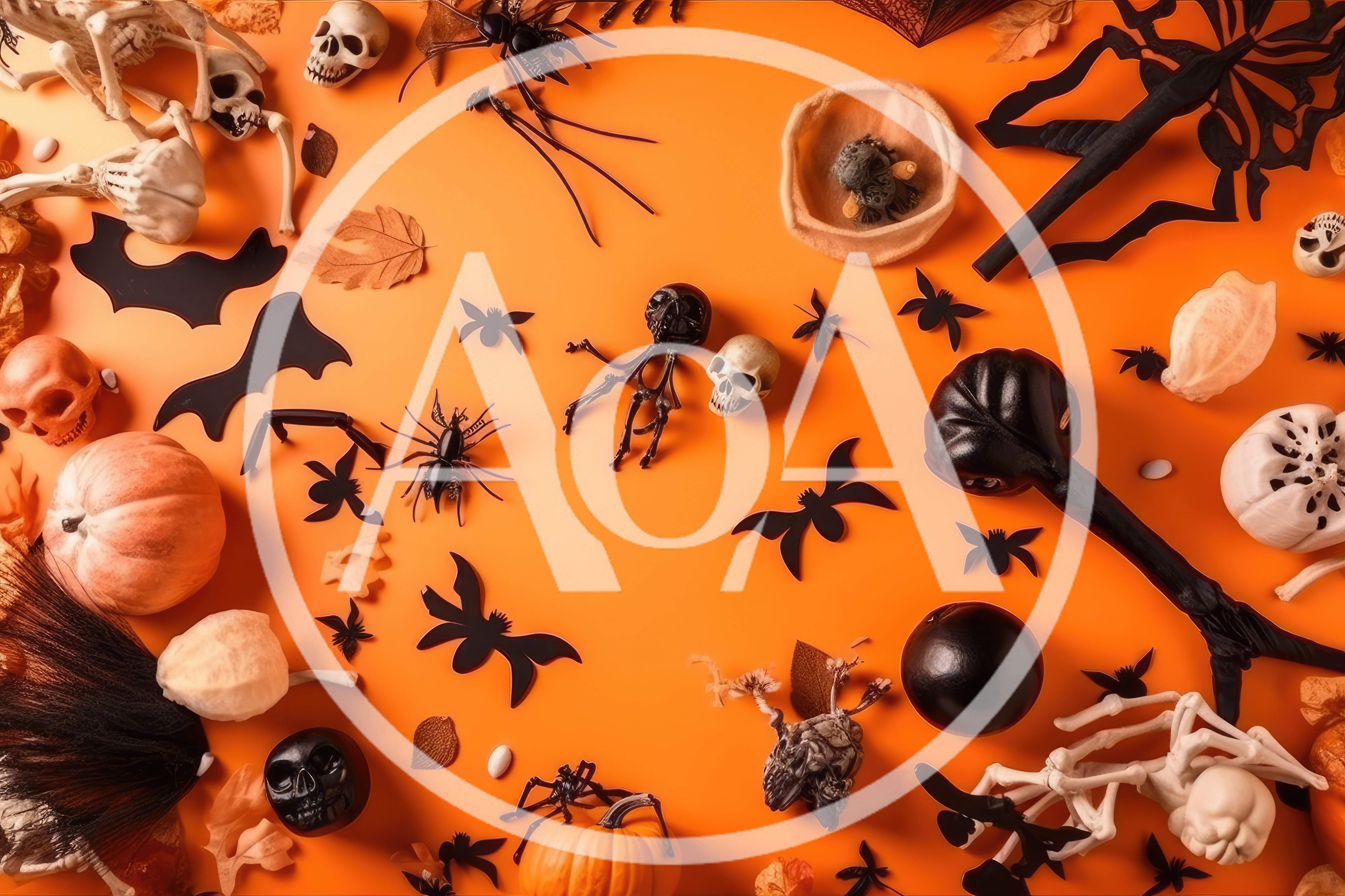 Halloween Flat Lay With Spooky Decorations