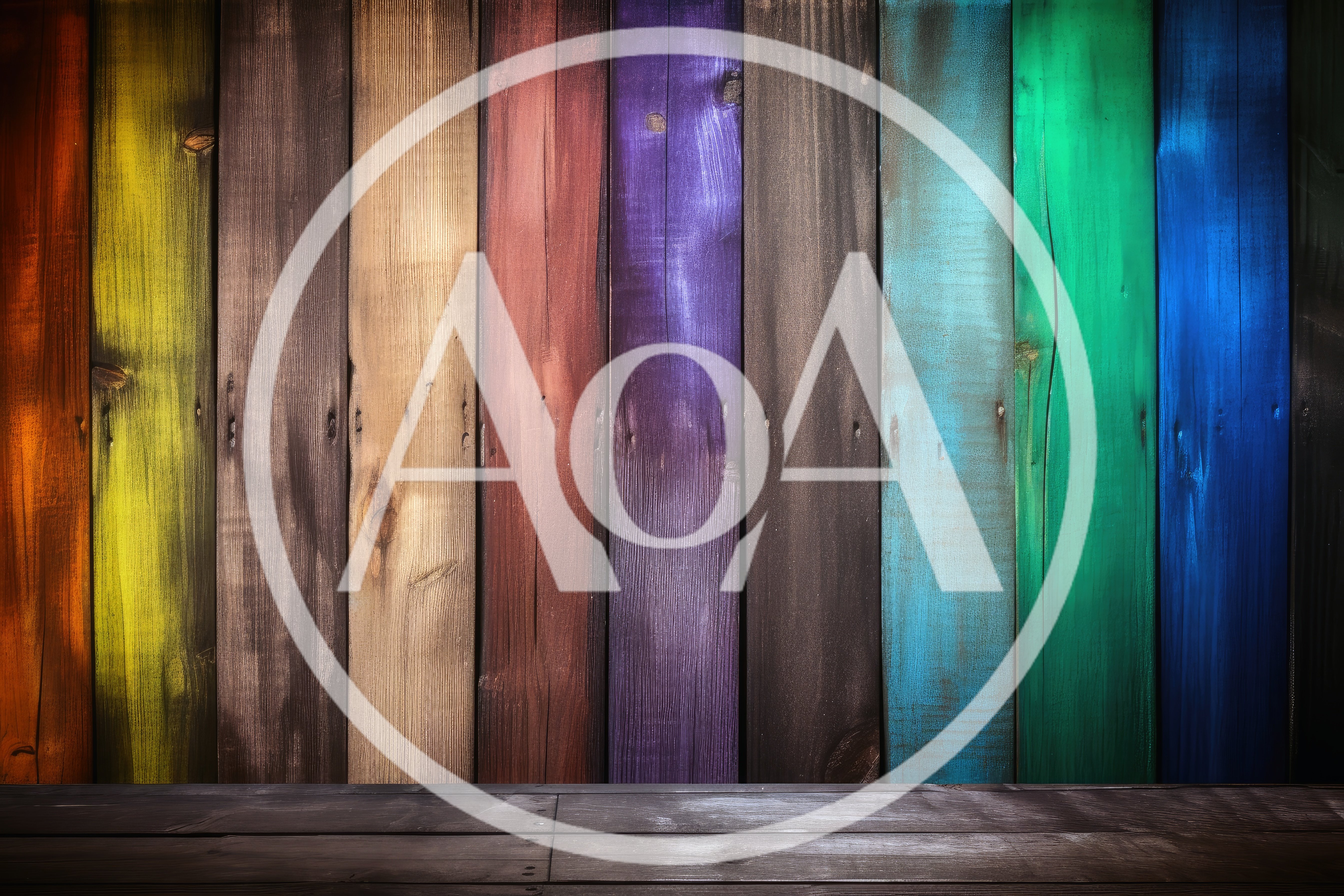 Colorful Vertical Wooden Planks Background With Floor