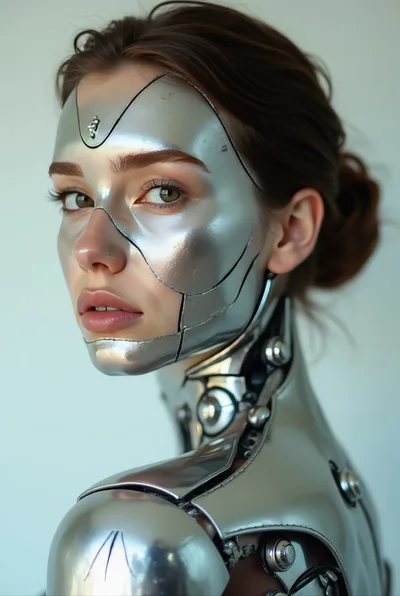Portrait Of A Futuristic Female Android Cyborg