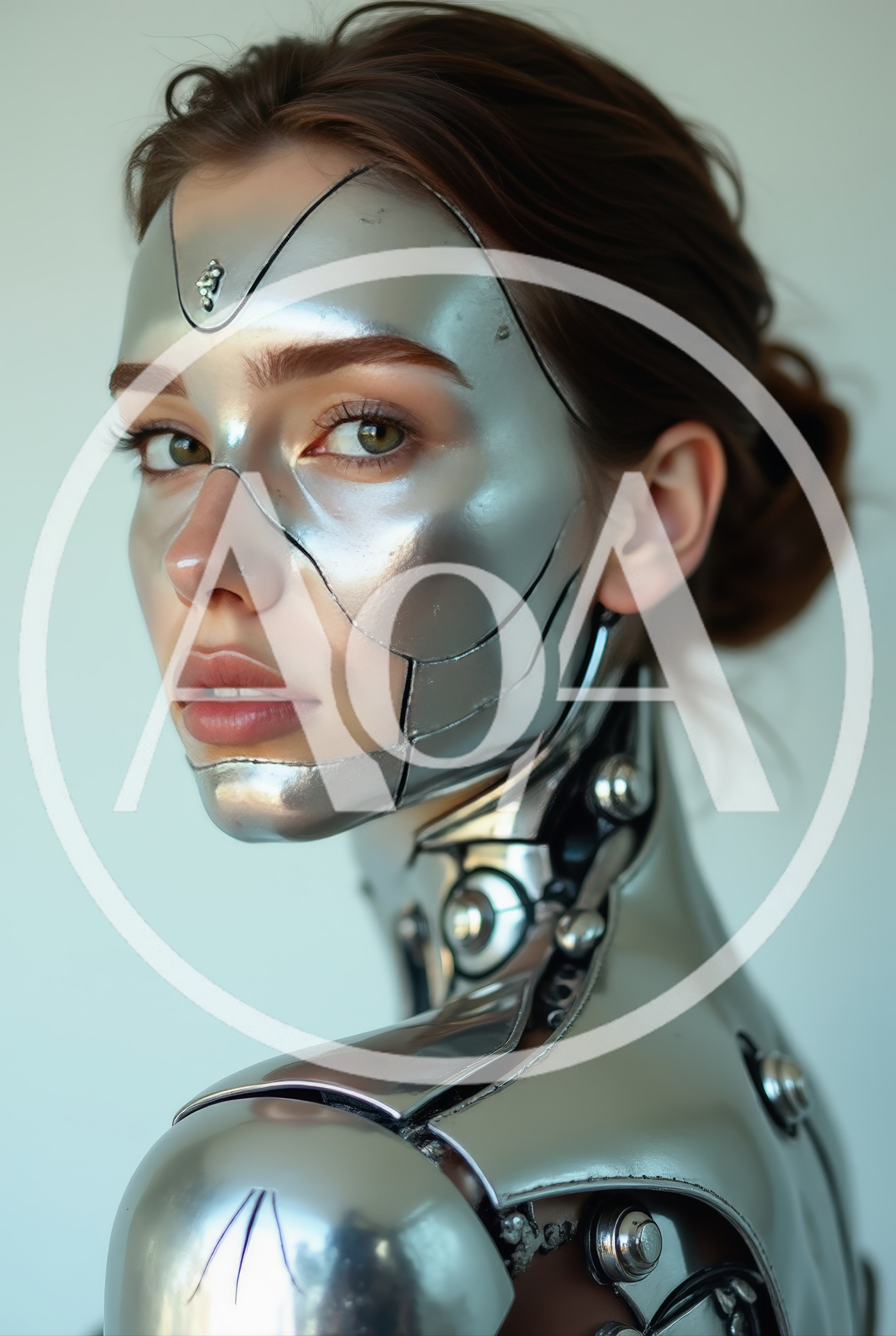Portrait Of A Futuristic Female Android Cyborg