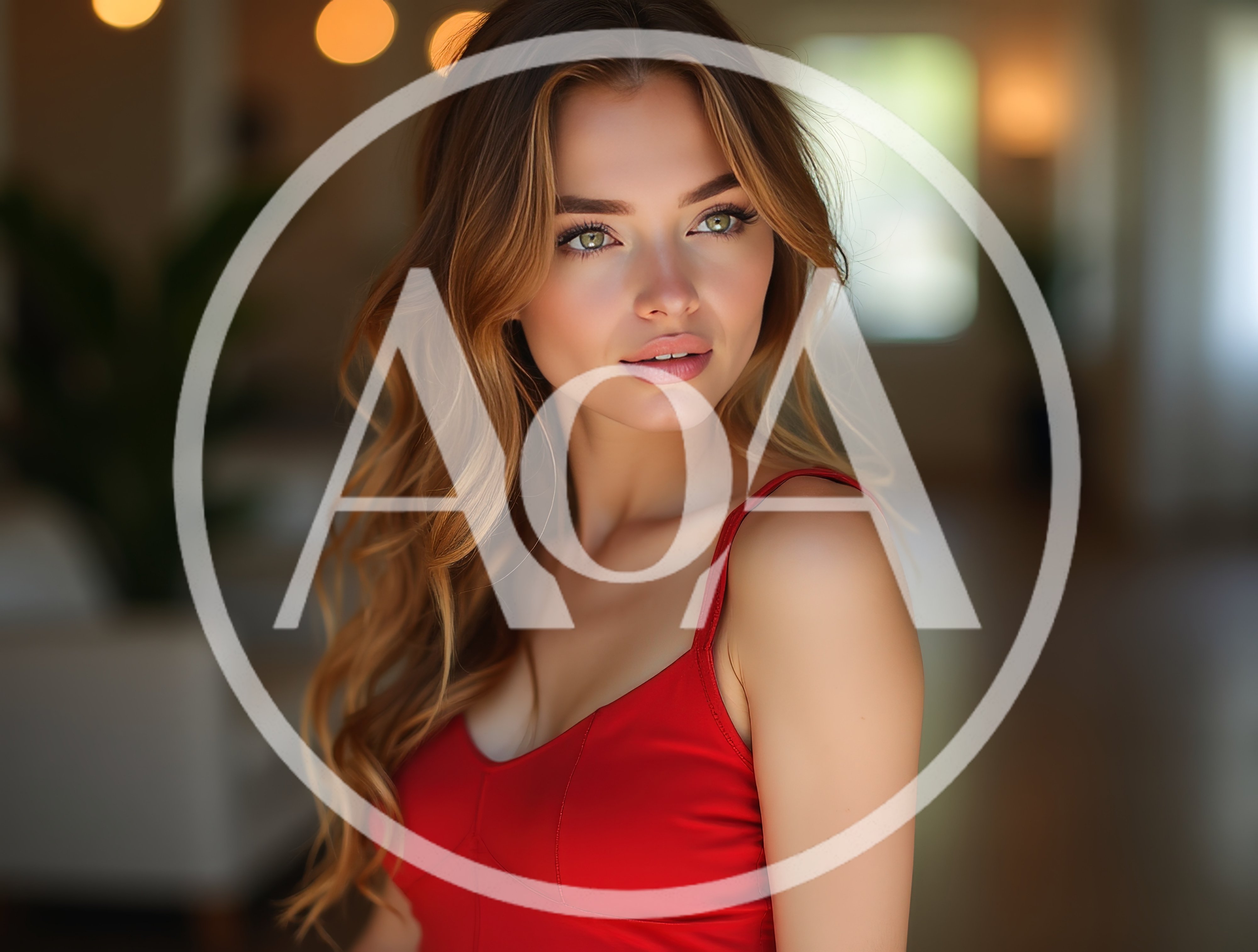 Portrait Of A Beautiful Young Woman In Red