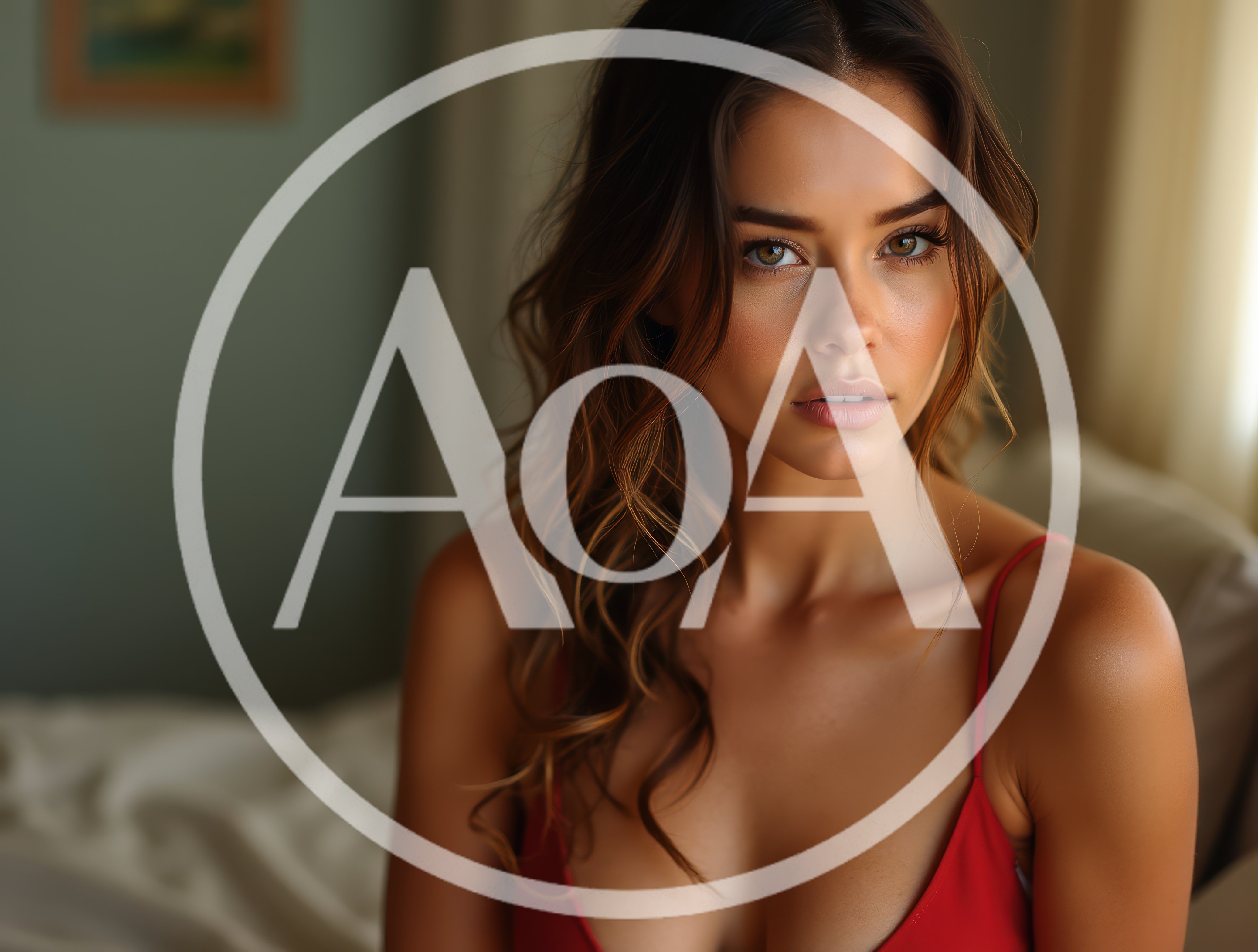 Portrait Of A Beautiful Young Woman In Red