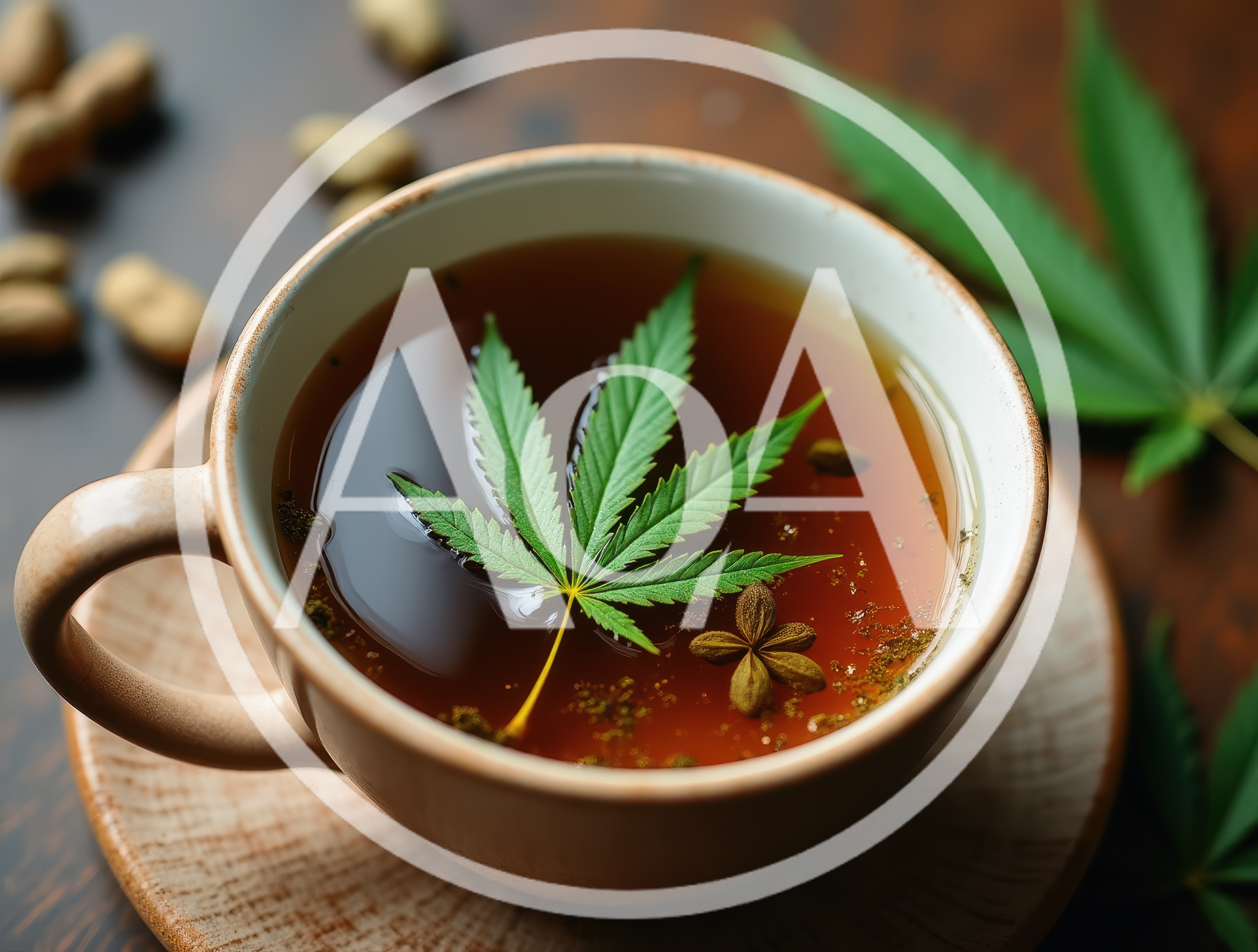 Cannabis Infused Herbal Tea in Ceramic Cup