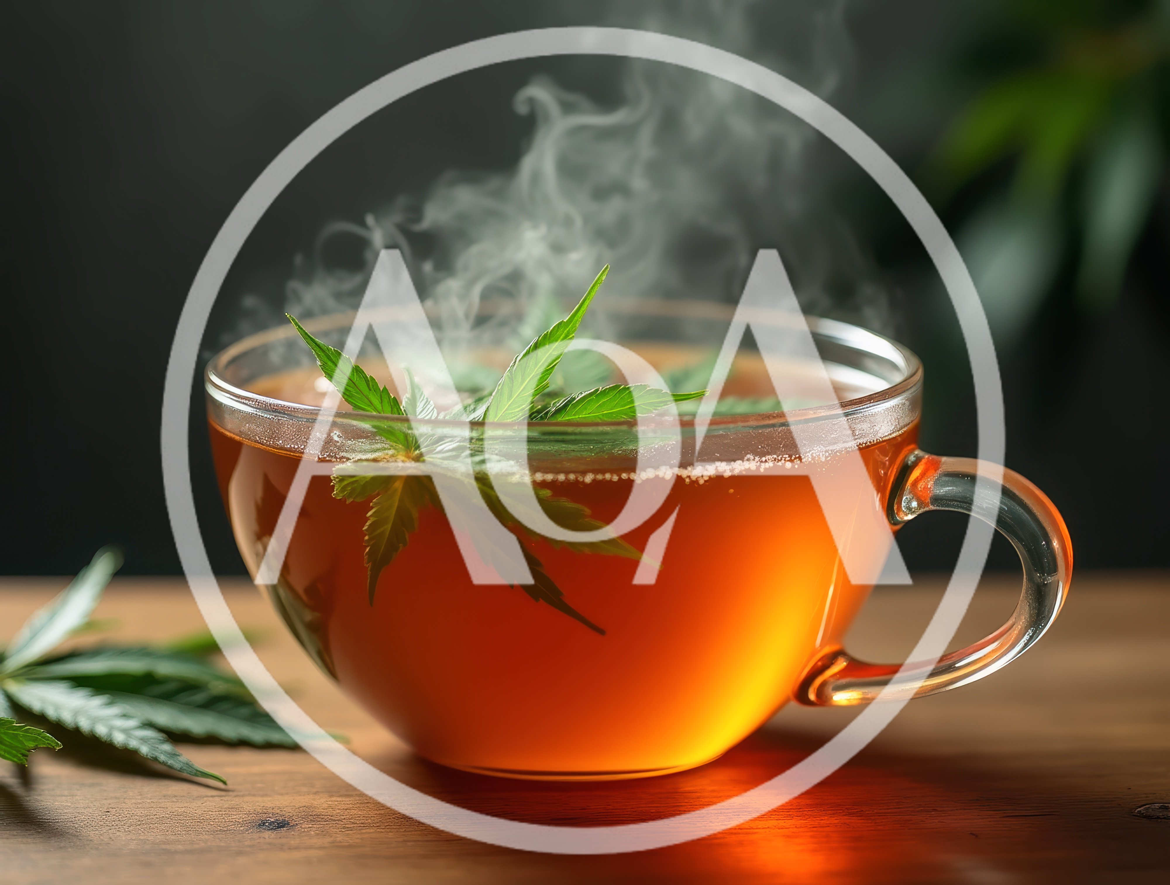 Steaming Cup Of Cannabis Infused Herbal Tea