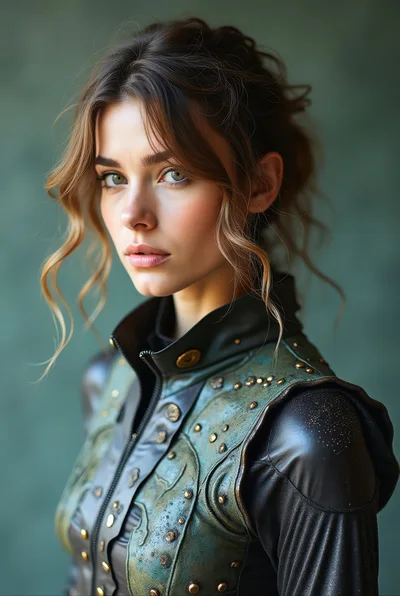 Portrait Of A Young Woman In Futuristic Armor