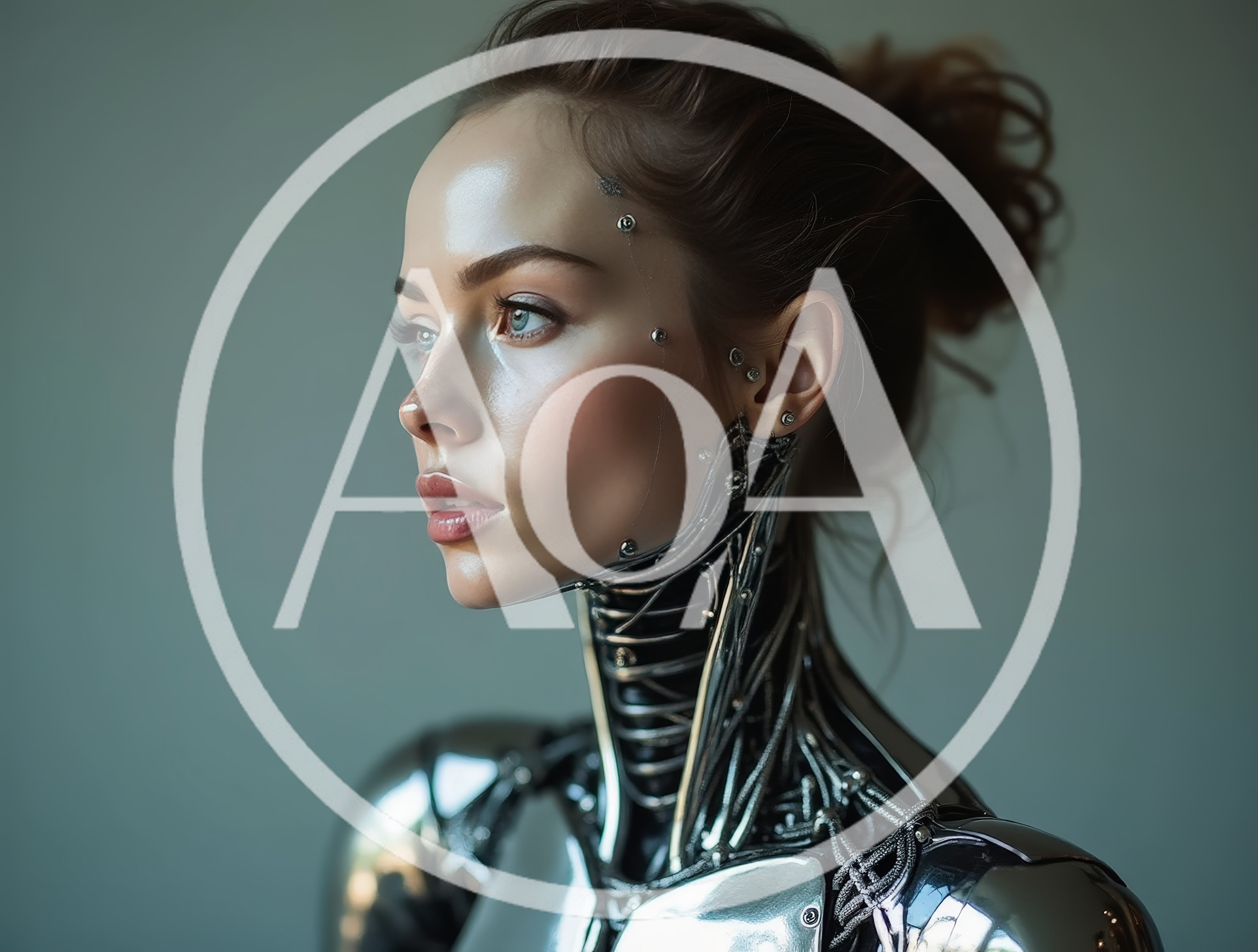 Portrait Of A Futuristic Female Android Cyborg