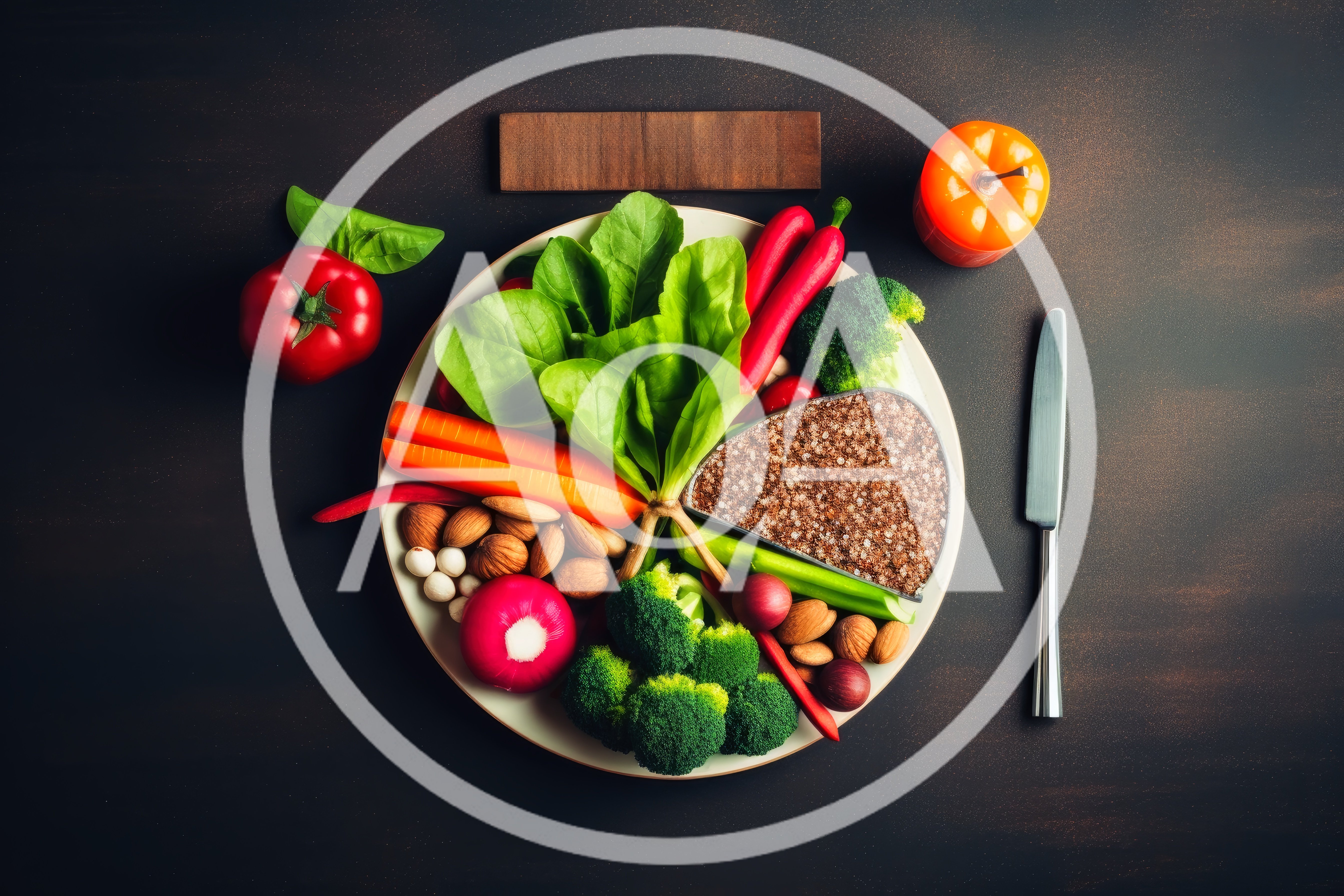 Healthy Balanced Meal Plate With Vegetables And Grains