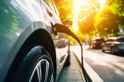 Electric Vehicle Charging At A Street Side Station