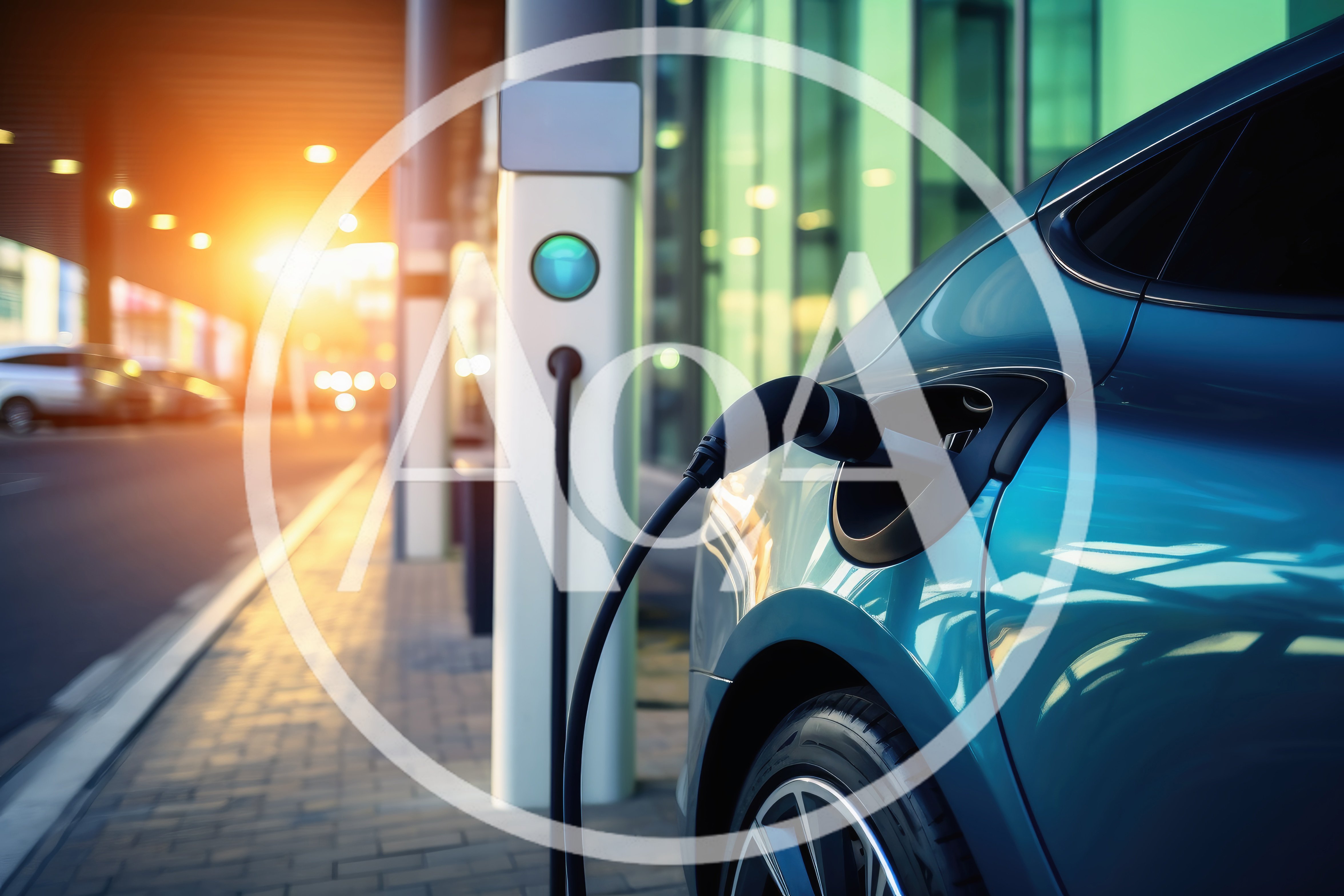 Electric Vehicle Charging At A Modern Urban Station
